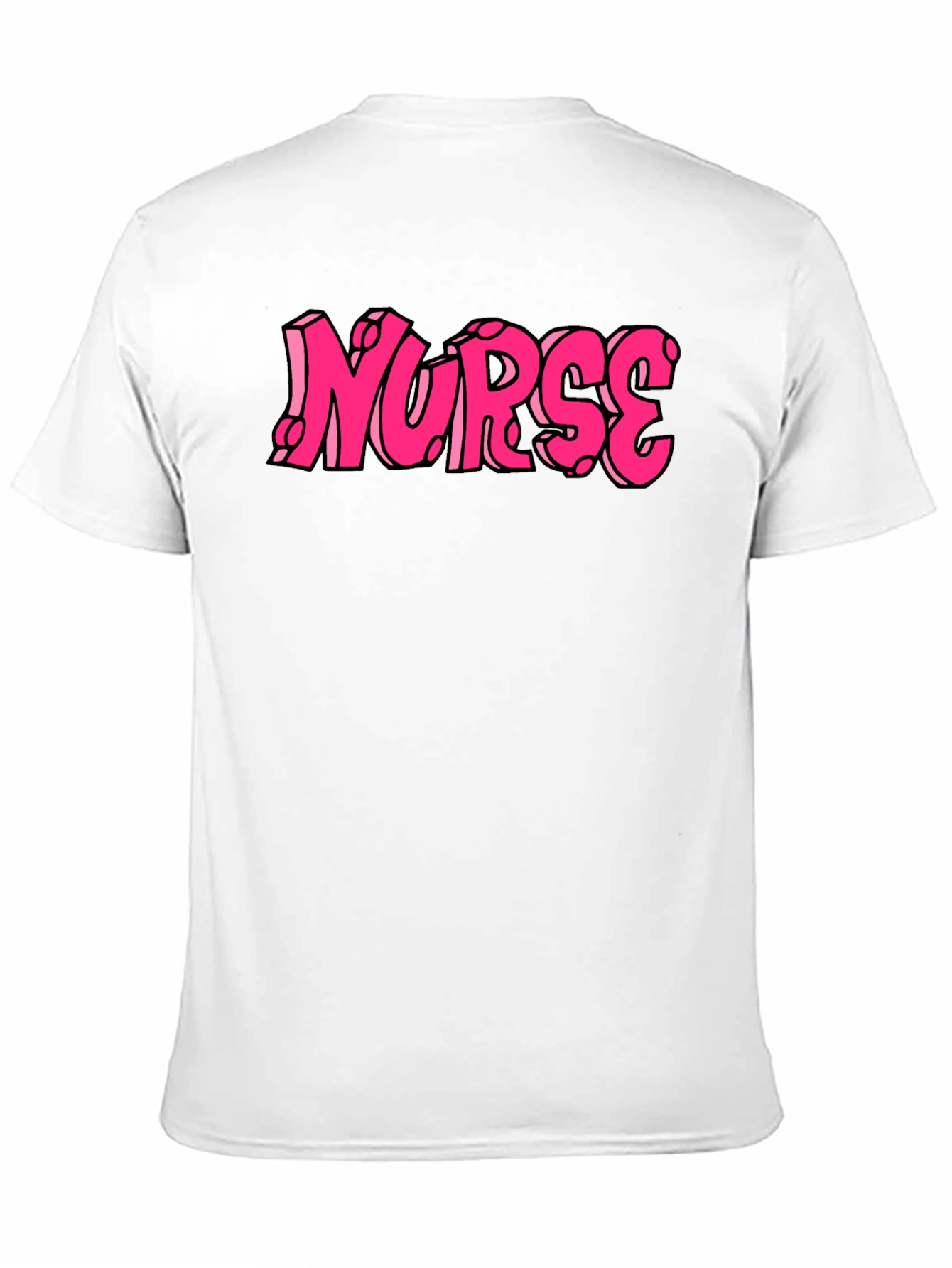 Nurse Pink Graphic Tee - Black Cotton T-Shirt