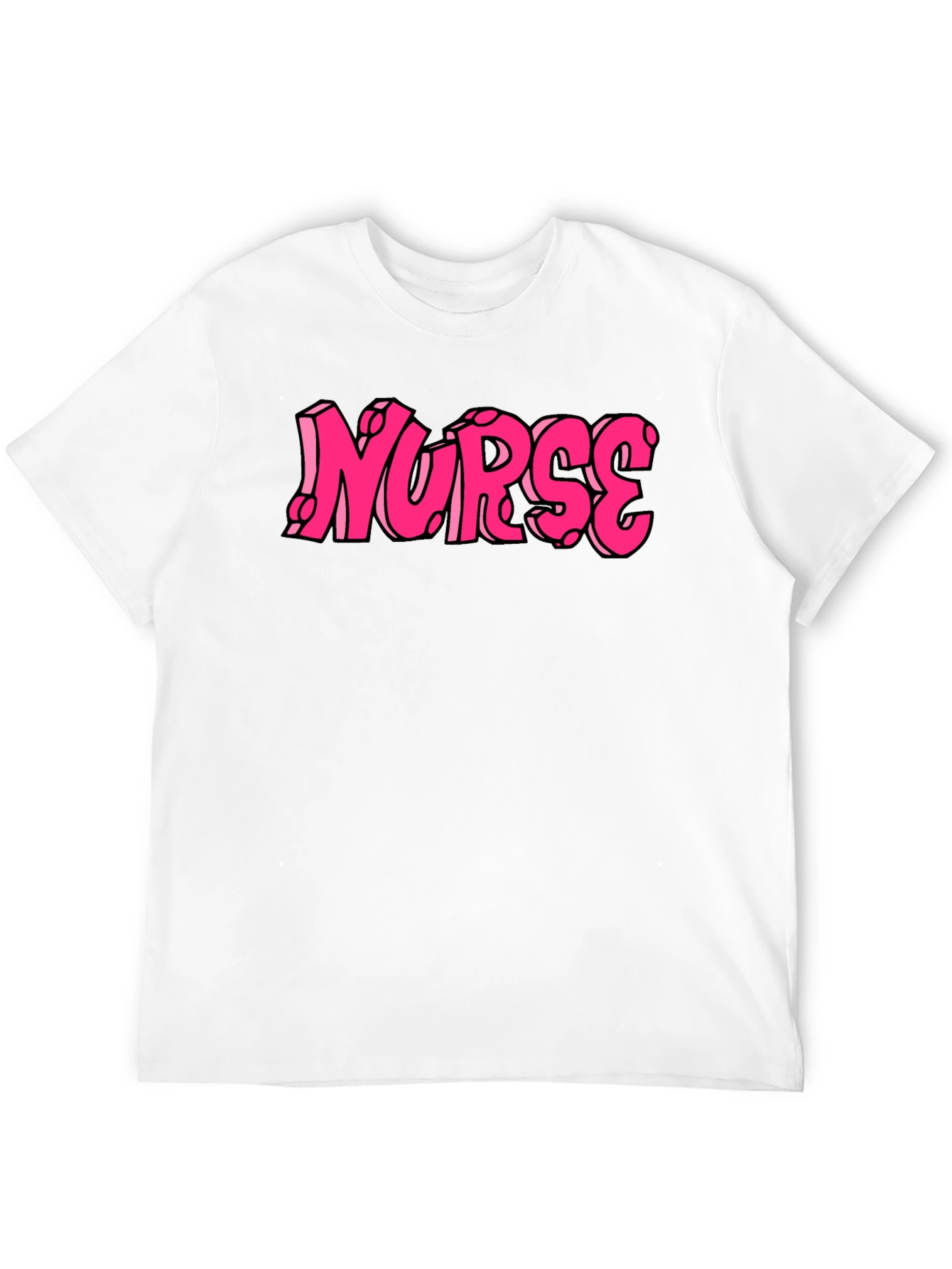 Nurse Pink Graphic Tee - Black Cotton T-Shirt