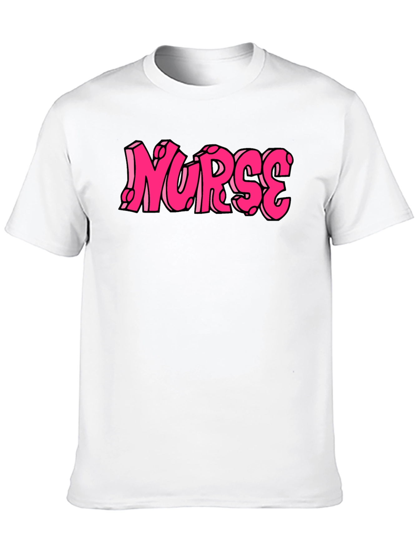 Nurse Pink Graphic Tee - Black Cotton T-Shirt