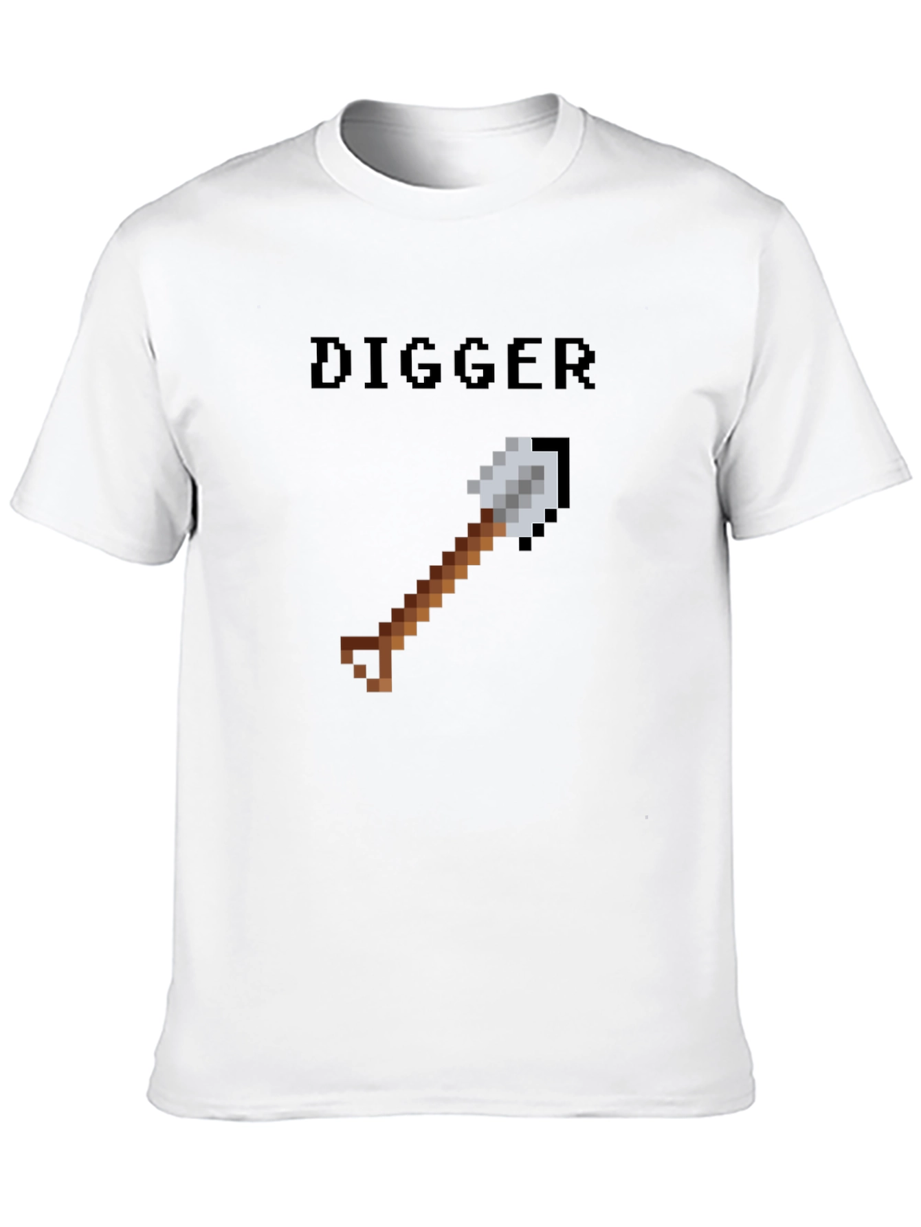 Digger Pixel Art T-Shirt - Black Casual Tee