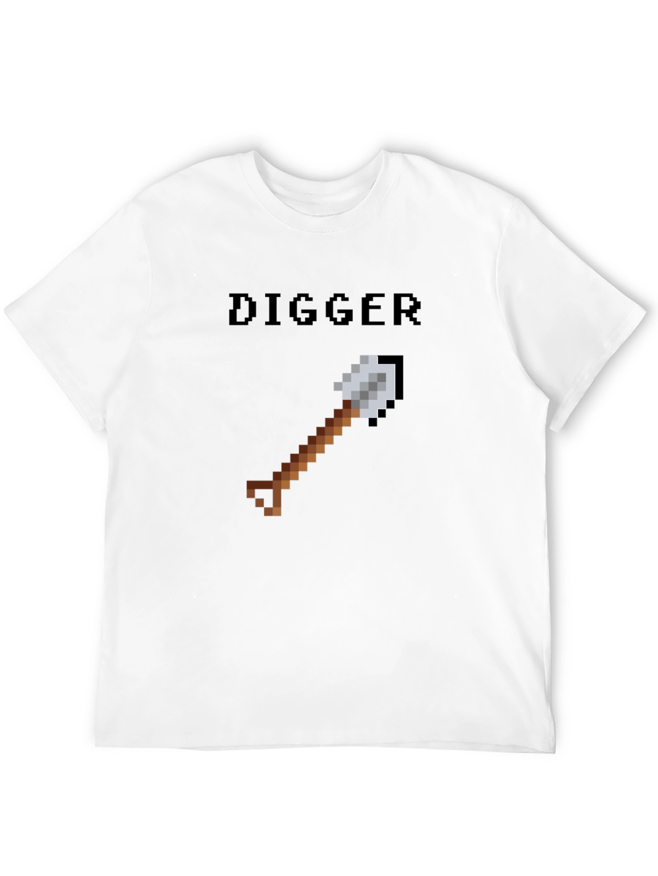 Digger Pixel Art T-Shirt - Black Casual Tee