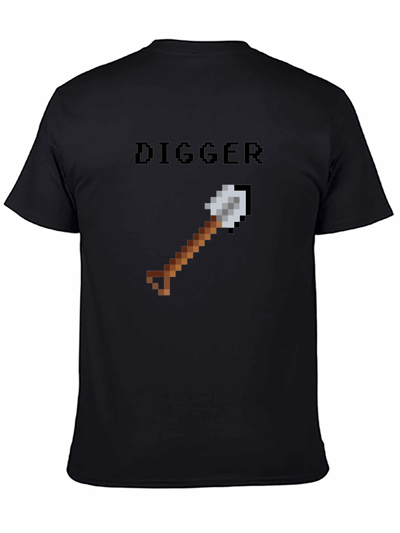 Digger Pixel Art T-Shirt - Black Casual Tee