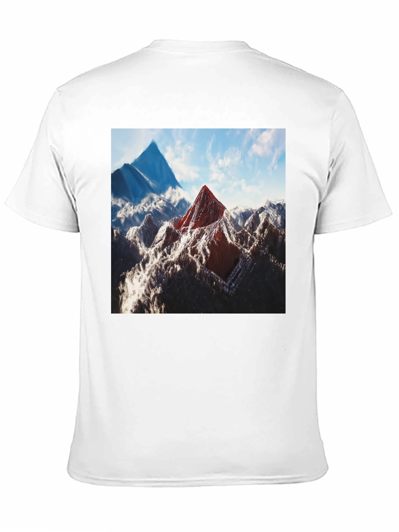 Mountain Peak Graphic Tee - Black Cotton Blend