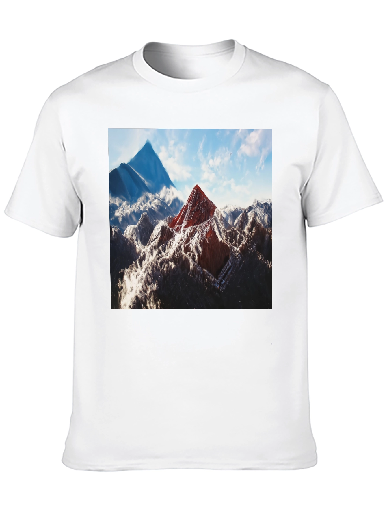 Mountain Peak Graphic Tee - Black Cotton Blend