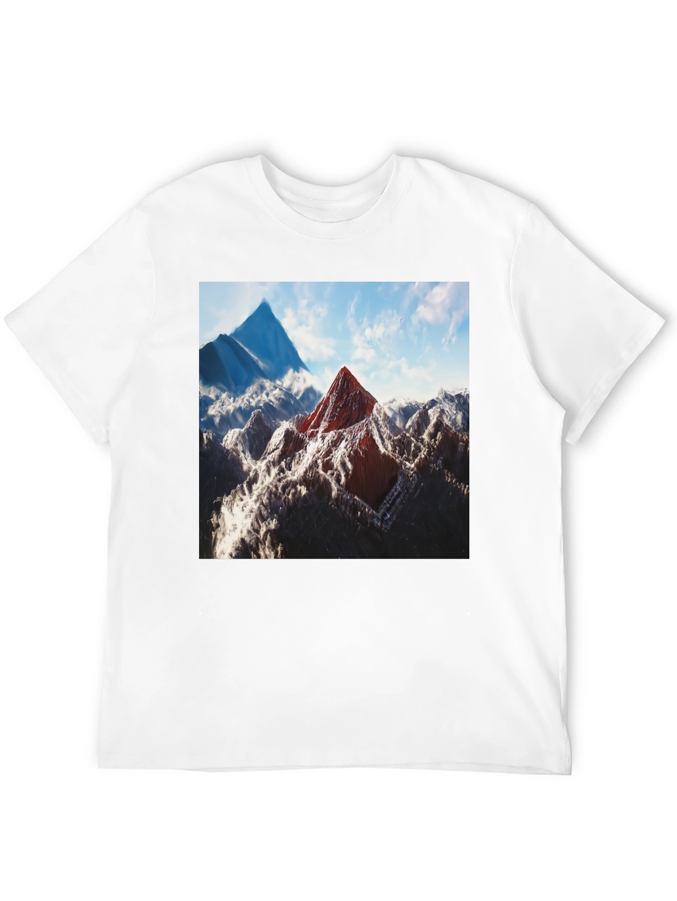 Mountain Peak Graphic Tee - Black Cotton Blend