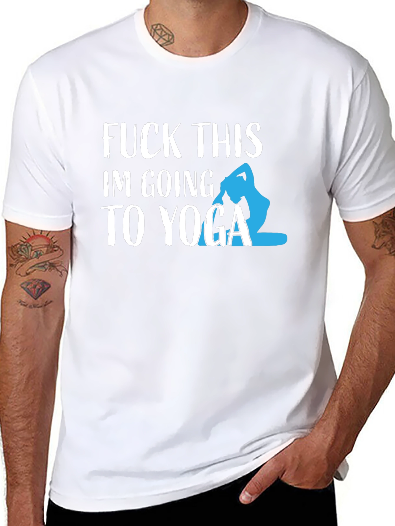 Funny Yoga Graphic Tee - Mens Black T-Shirt