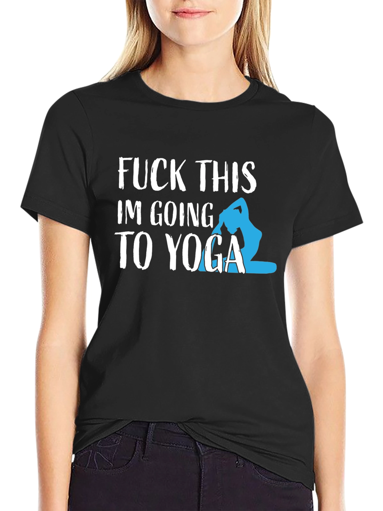 Funny Yoga Graphic Tee - Mens Black T-Shirt