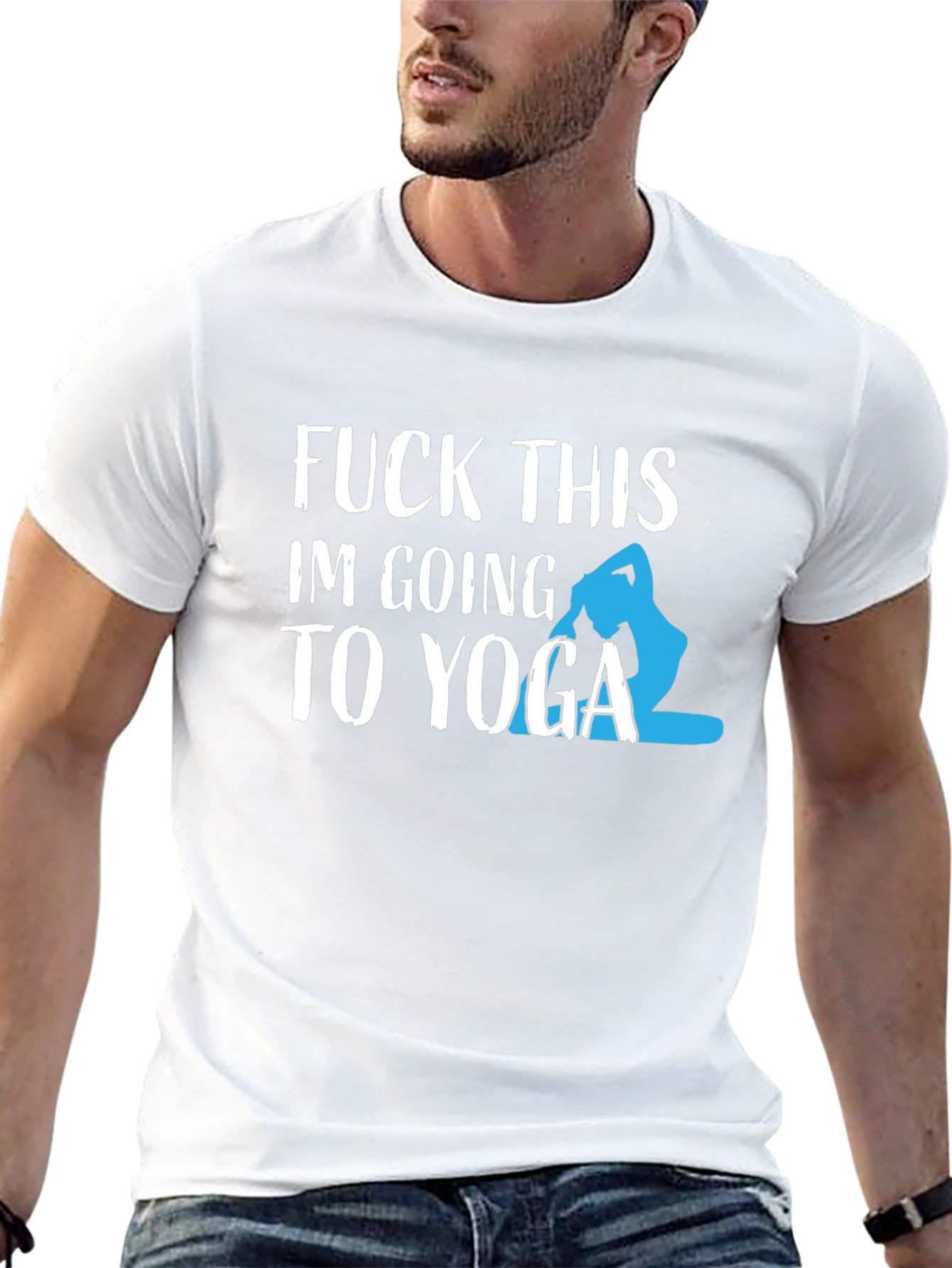 Funny Yoga Graphic Tee - Mens Black T-Shirt