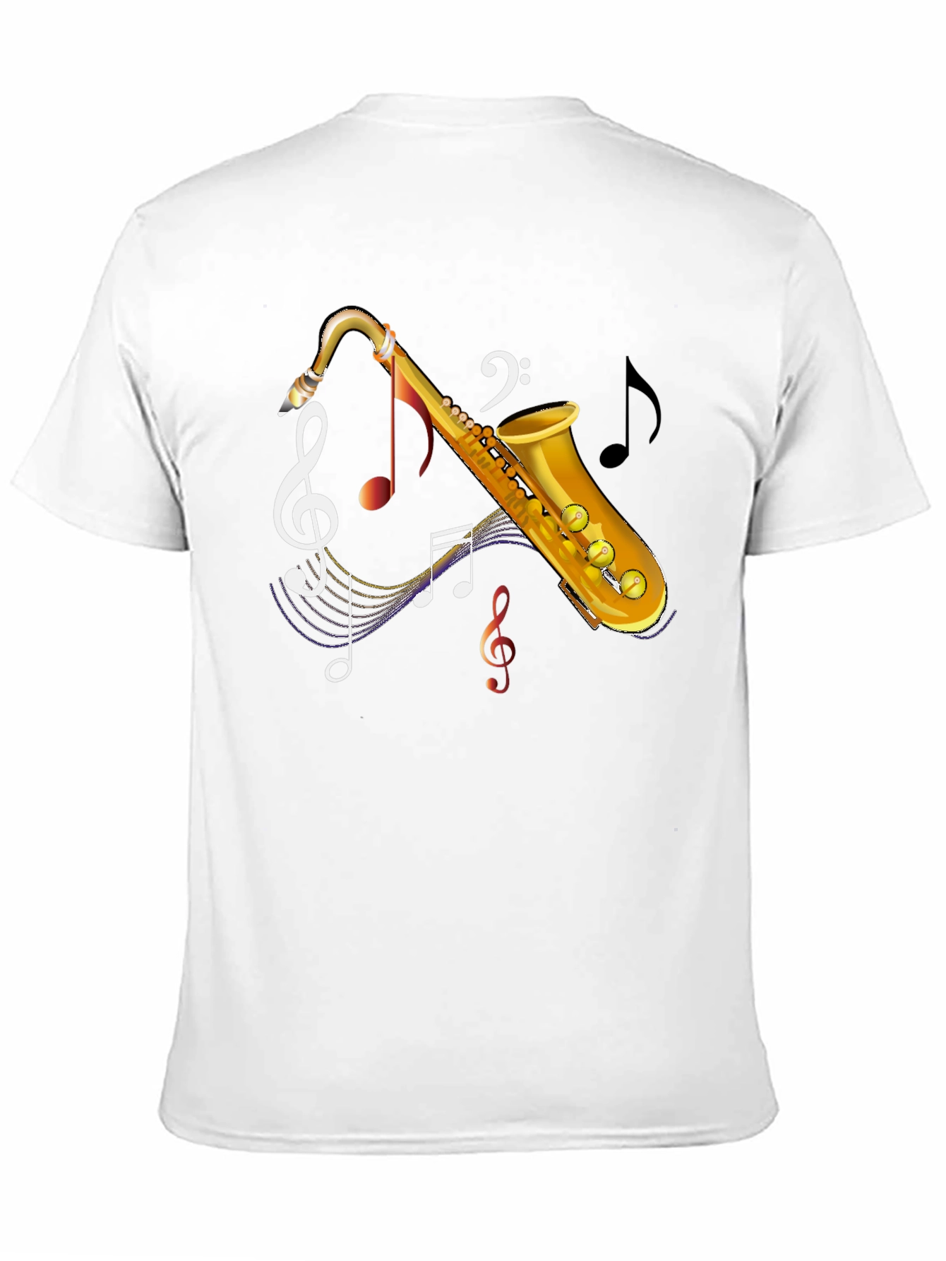 Saxophone Music Notes Graphic T-Shirt