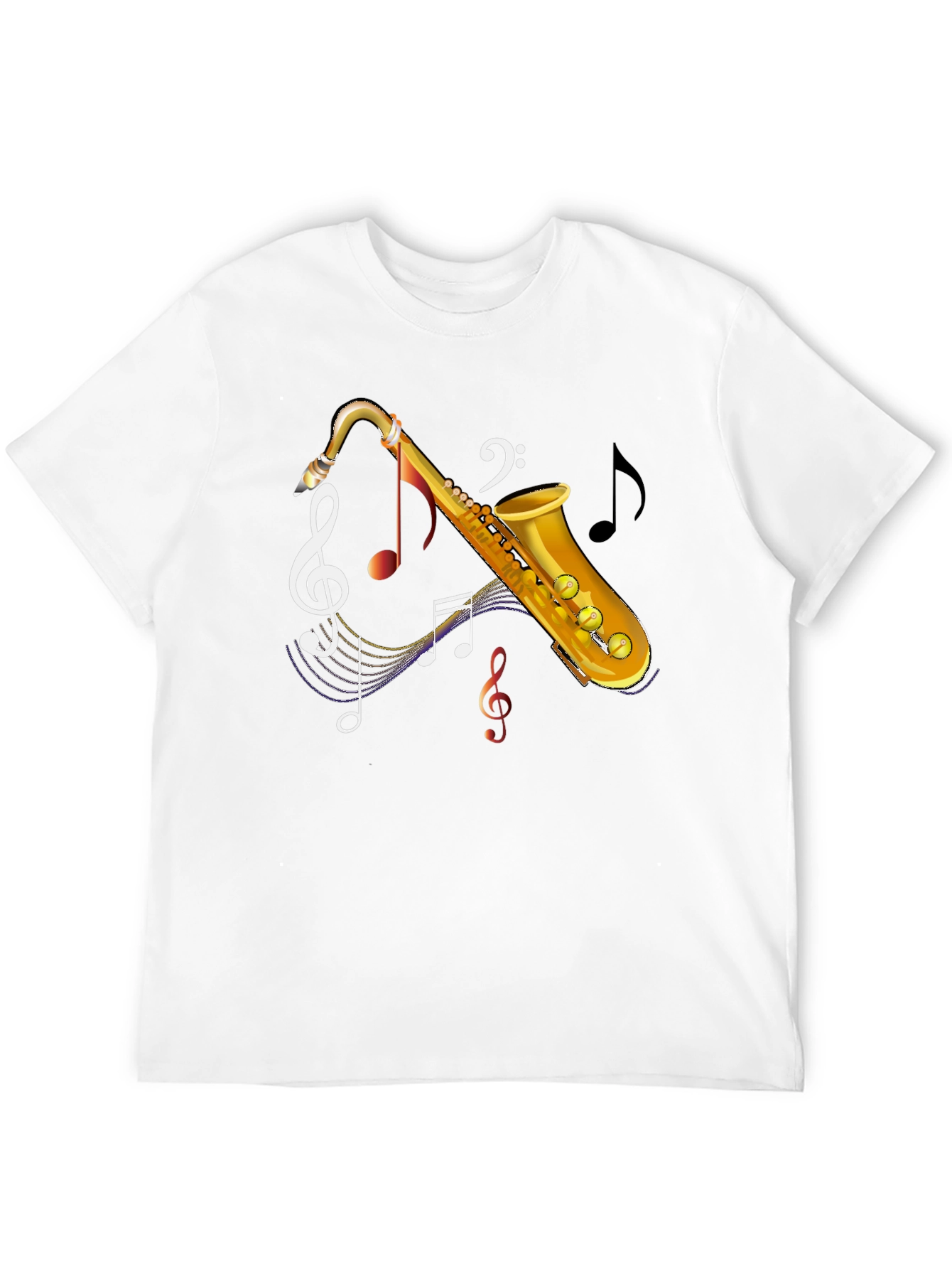 Saxophone Music Notes Graphic T-Shirt