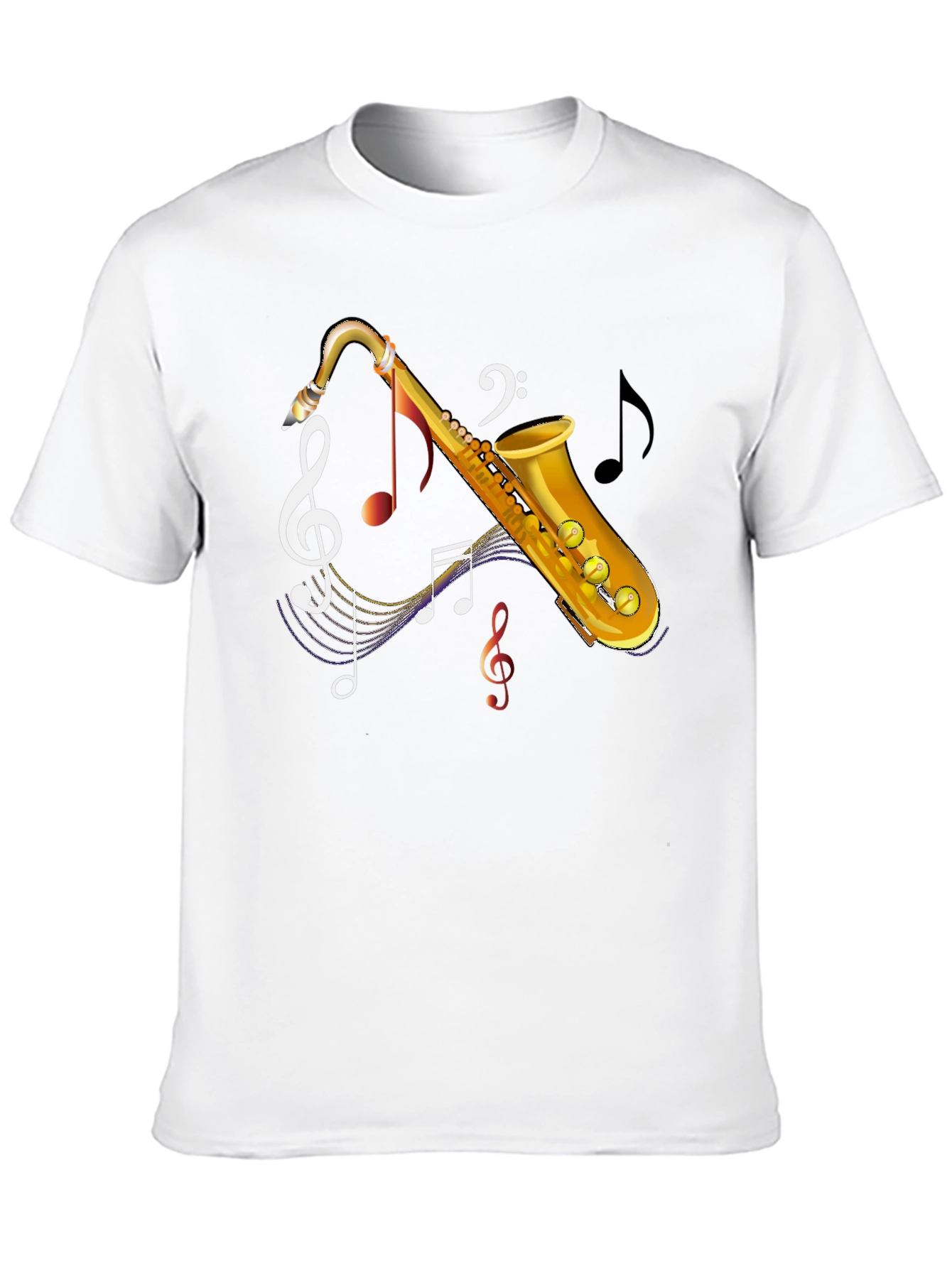 Saxophone Music Notes Graphic T-Shirt