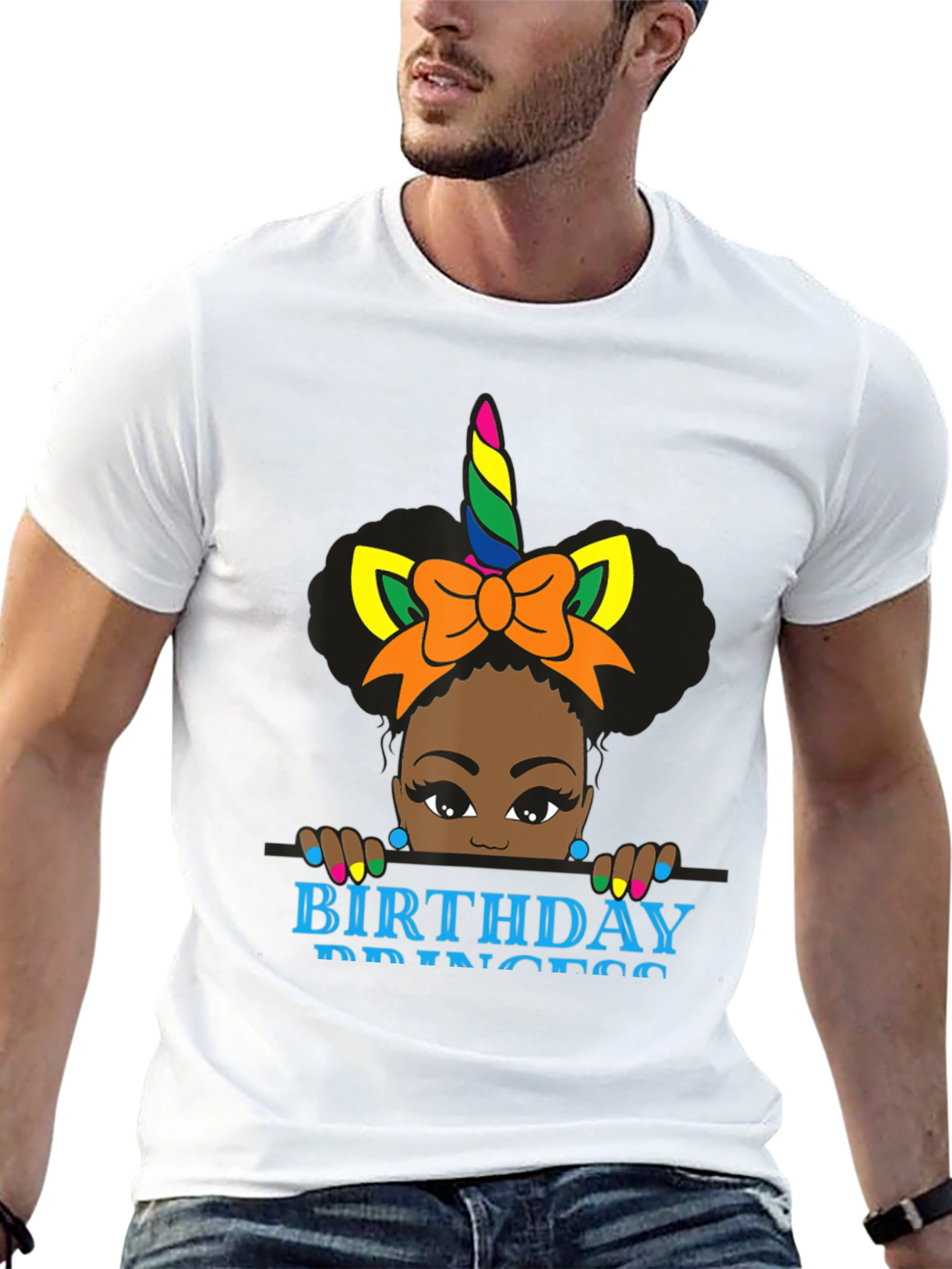Birthday Princess Unicorn Black T-Shirt