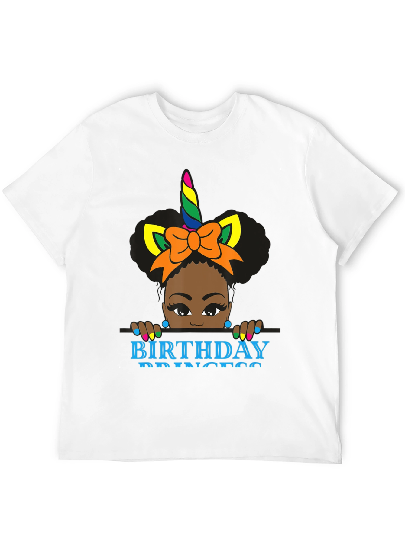 Birthday Princess Unicorn Black T-Shirt