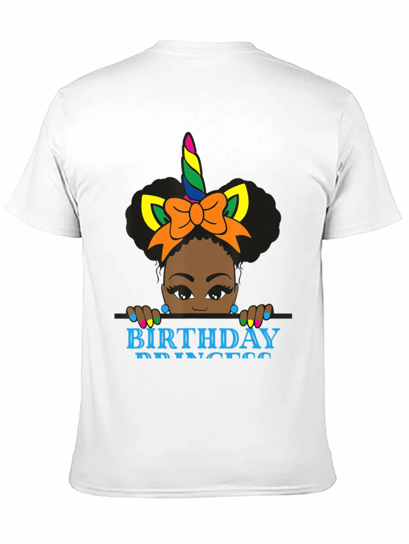Birthday Princess Unicorn Black T-Shirt