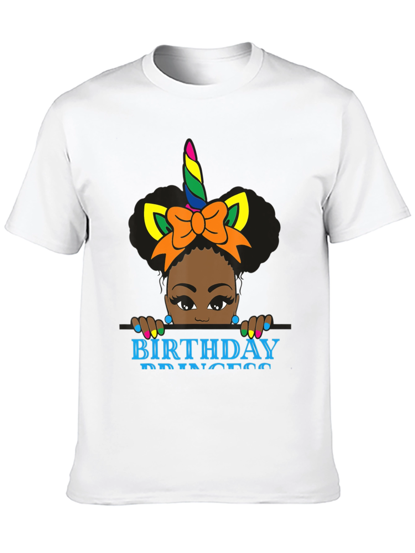 Birthday Princess Unicorn Black T-Shirt