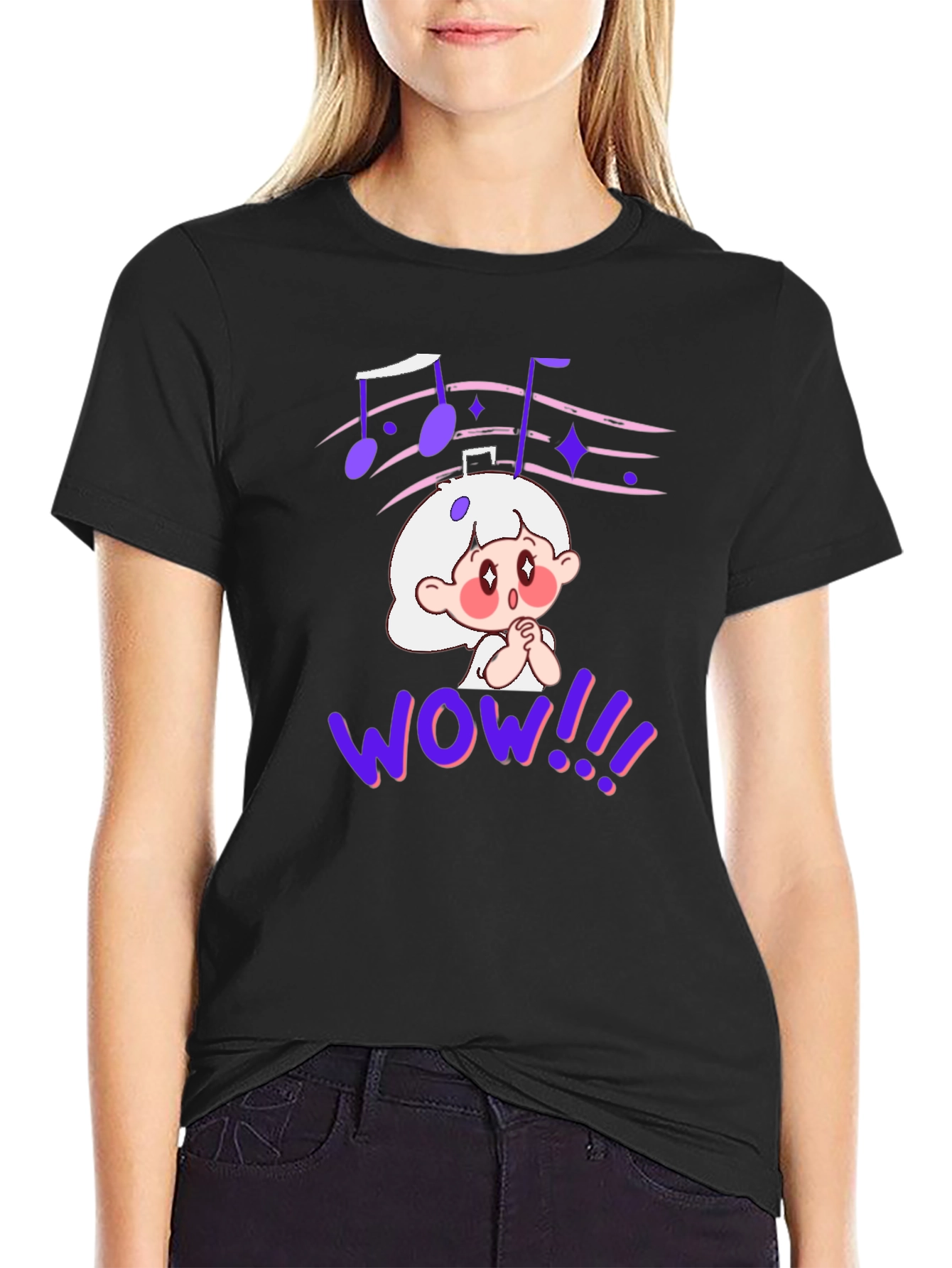 Cartoon Graphic Tee - Anime Music Lover Shirt