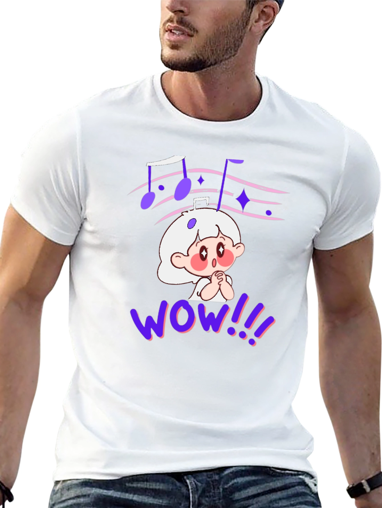 Cartoon Graphic Tee - Anime Music Lover Shirt