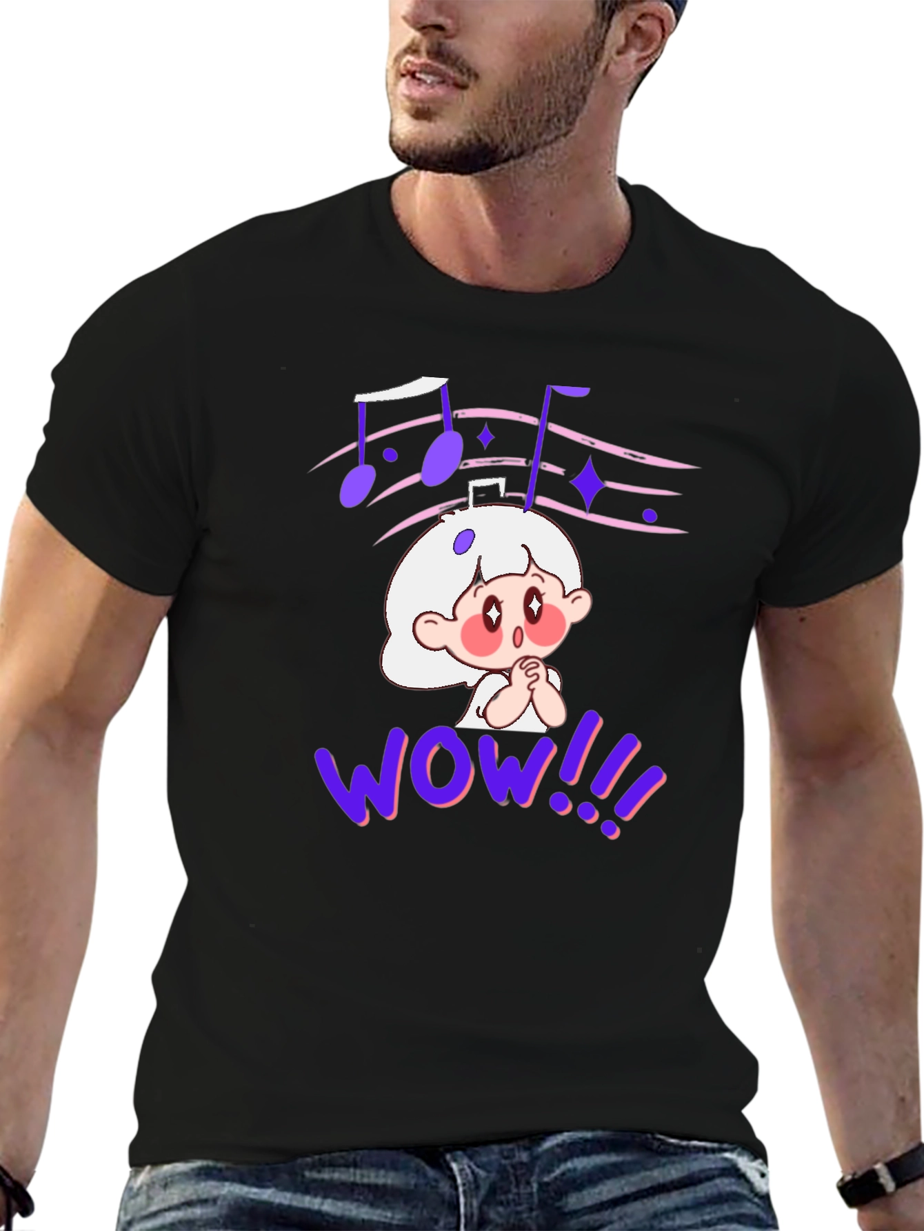 Cartoon Graphic Tee - Anime Music Lover Shirt