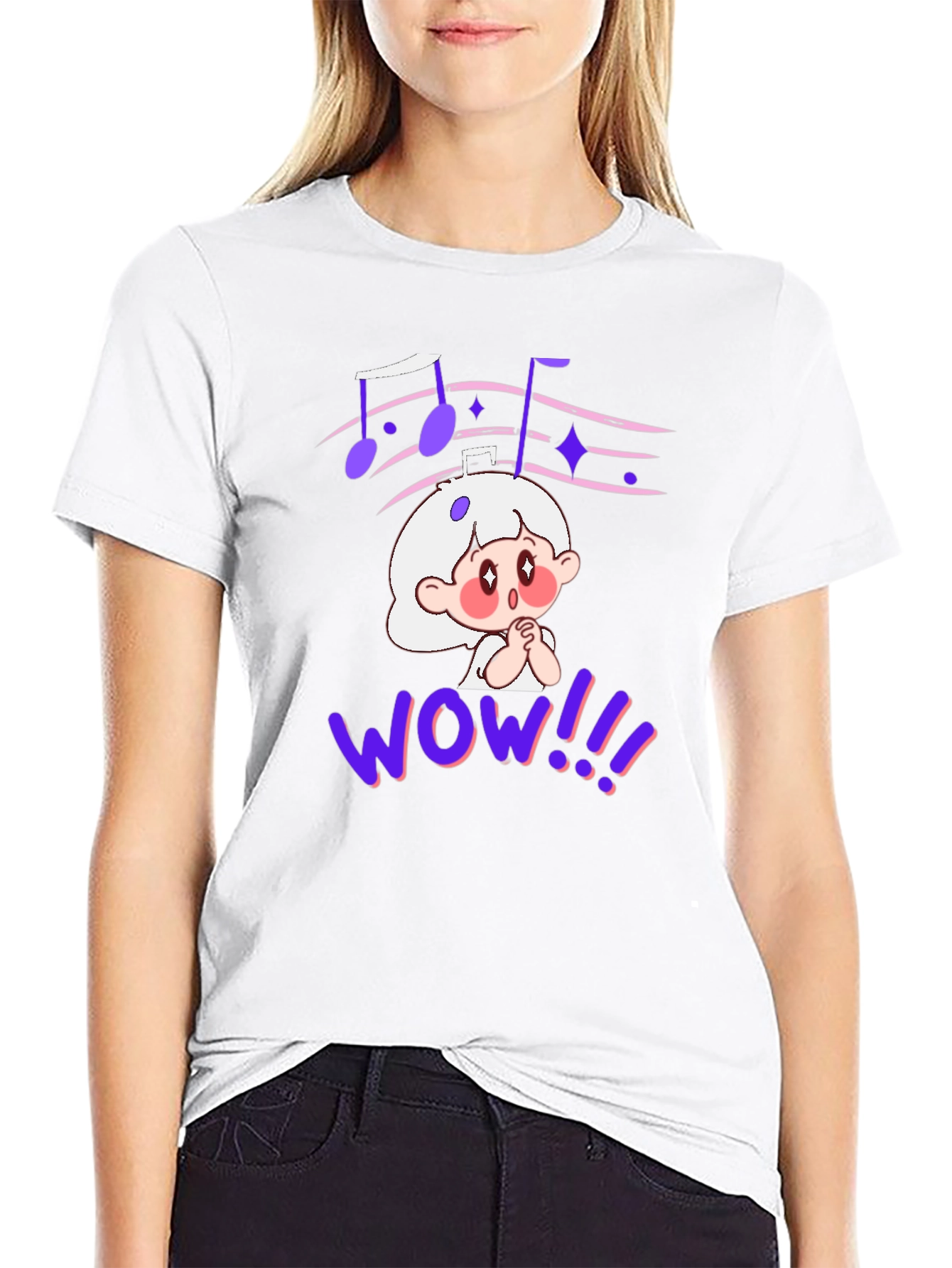 Cartoon Graphic Tee - Anime Music Lover Shirt