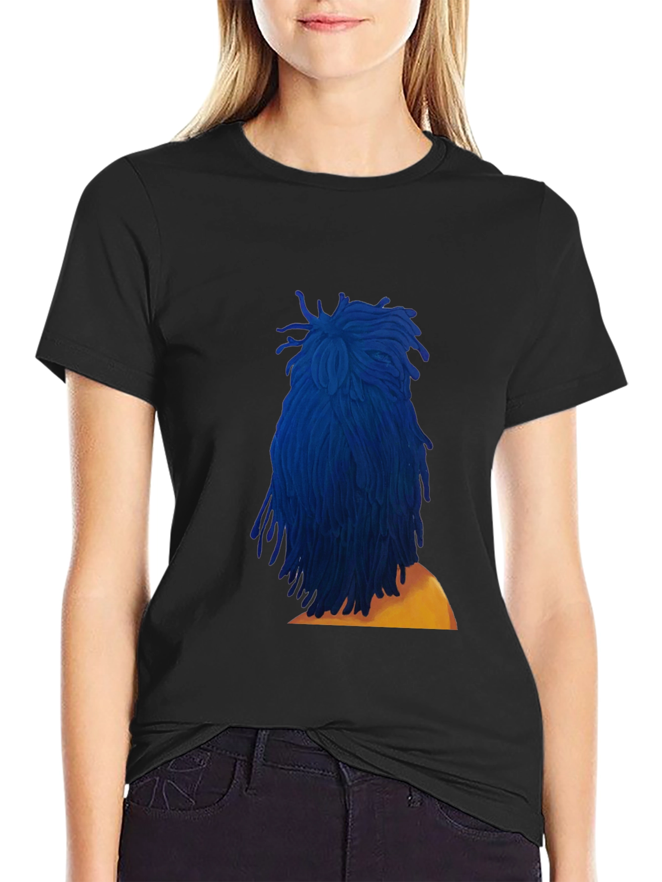 Blue Dreadlocks Graphic T-Shirt - Stylish & Unique