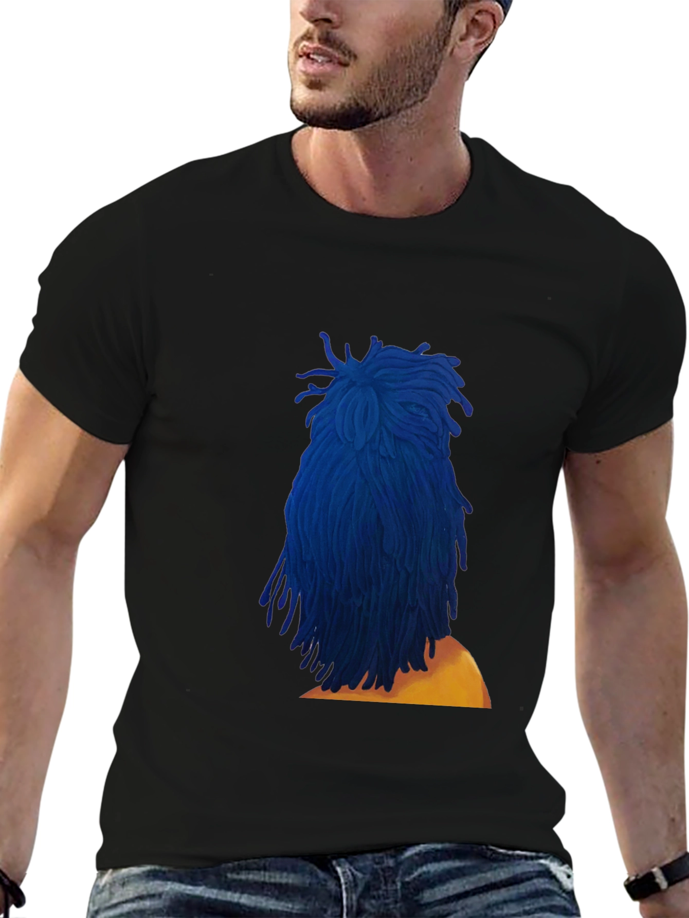 Blue Dreadlocks Graphic T-Shirt - Stylish & Unique