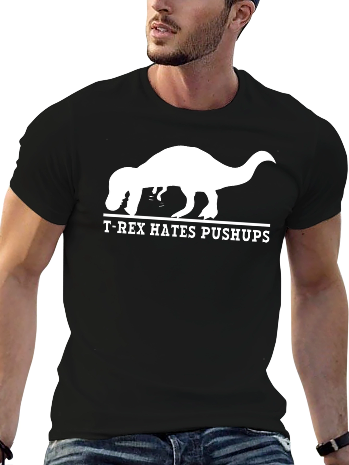 T-Rex Hates Pushups Graphic T-Shirt