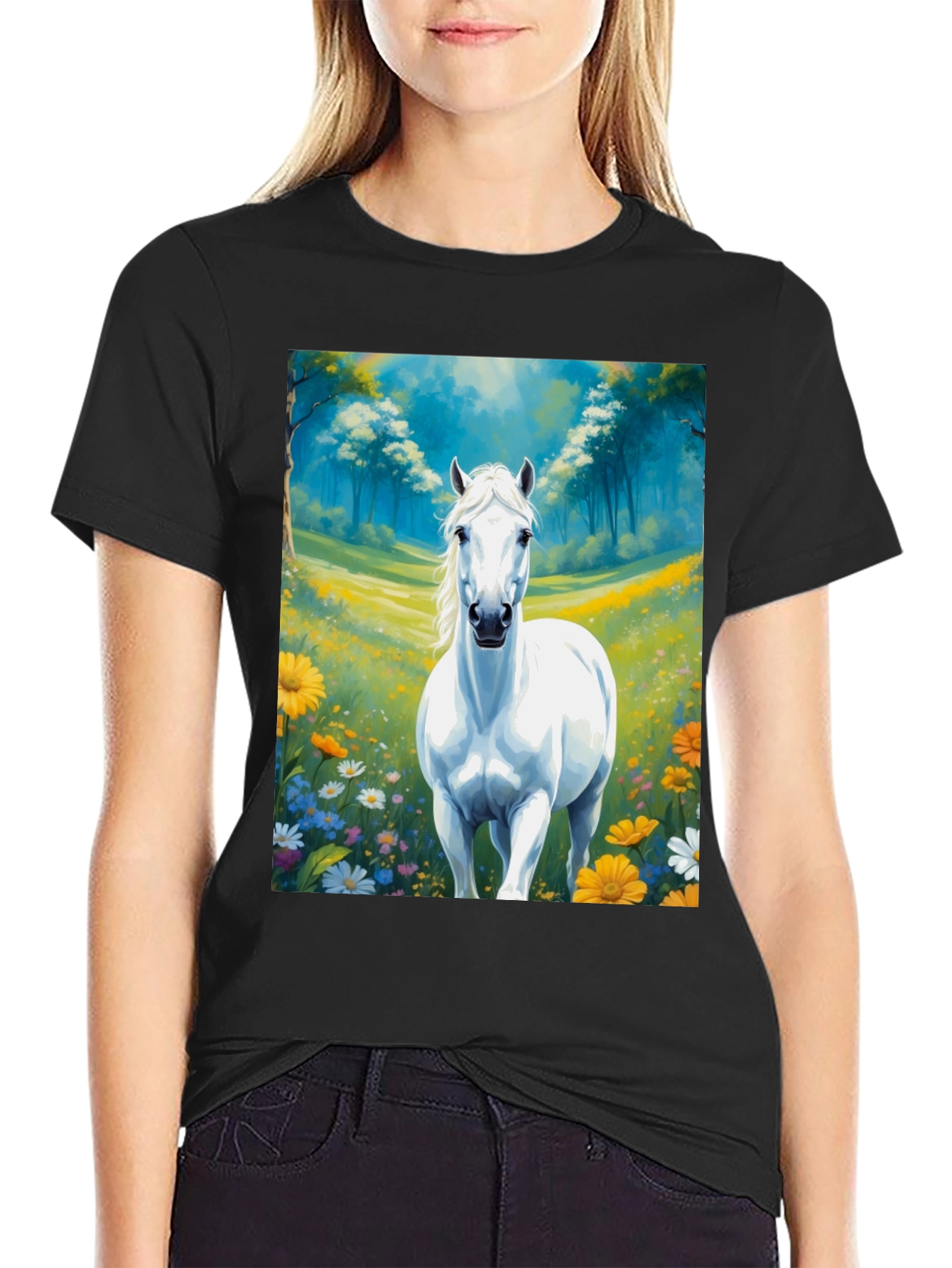 Horse T-Shirt Artistic Print Unisex Comfortable Fit
