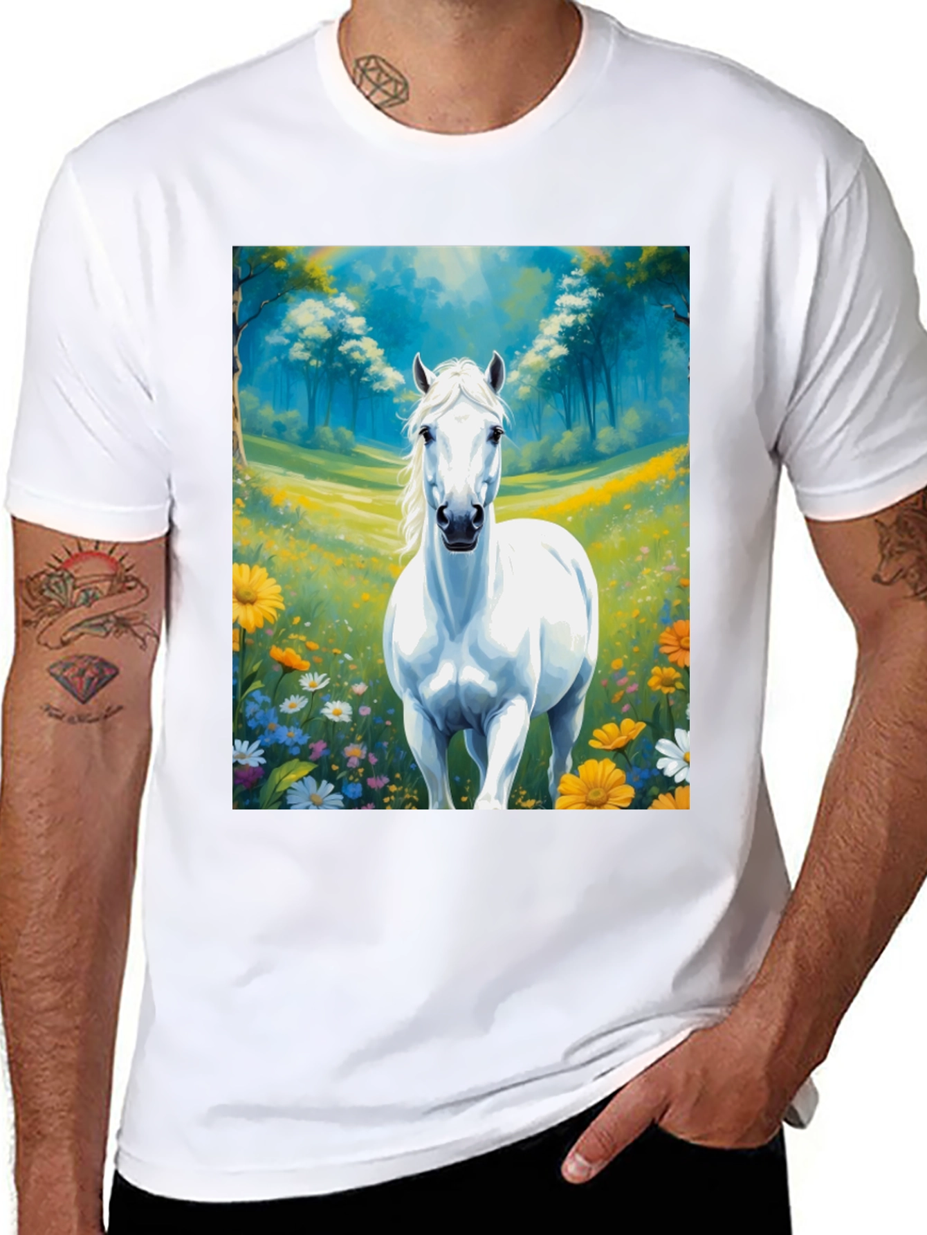 Horse T-Shirt Artistic Print Unisex Comfortable Fit