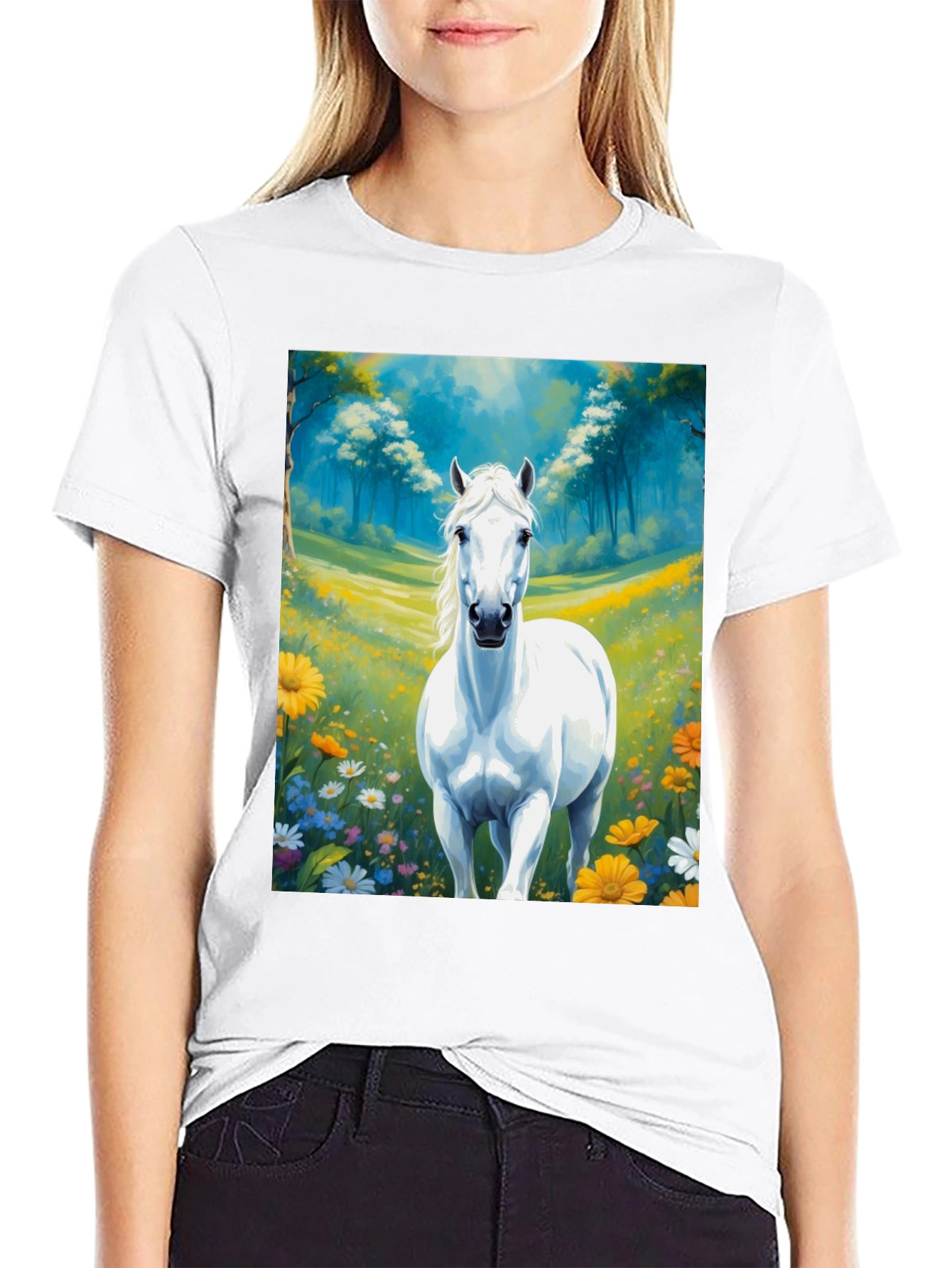 Horse T-Shirt Artistic Print Unisex Comfortable Fit