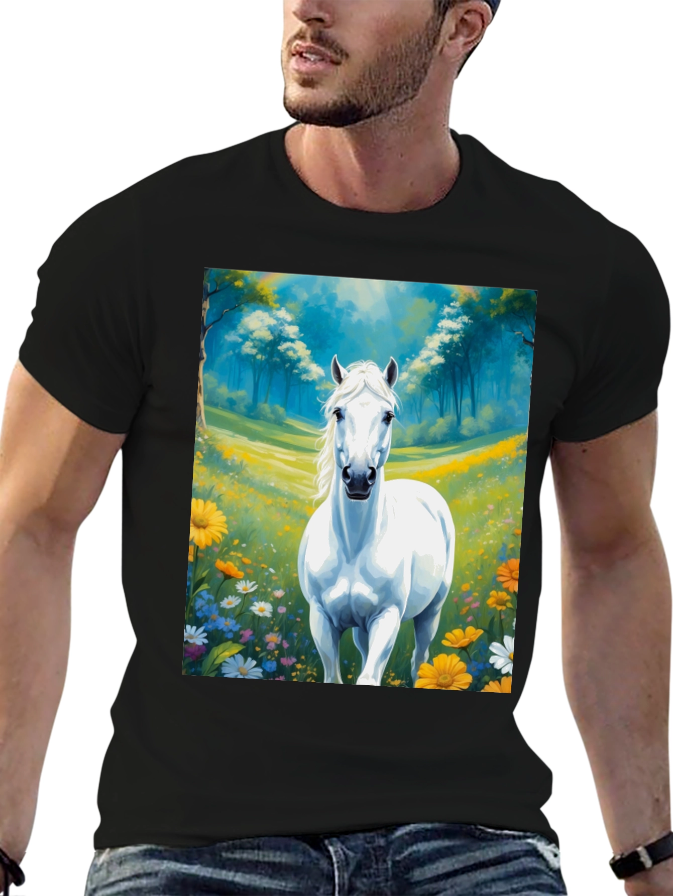 Horse T-Shirt Artistic Print Unisex Comfortable Fit