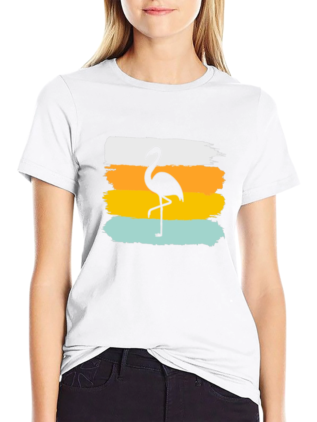 Flamingo Graphic Tee - Tropical Style