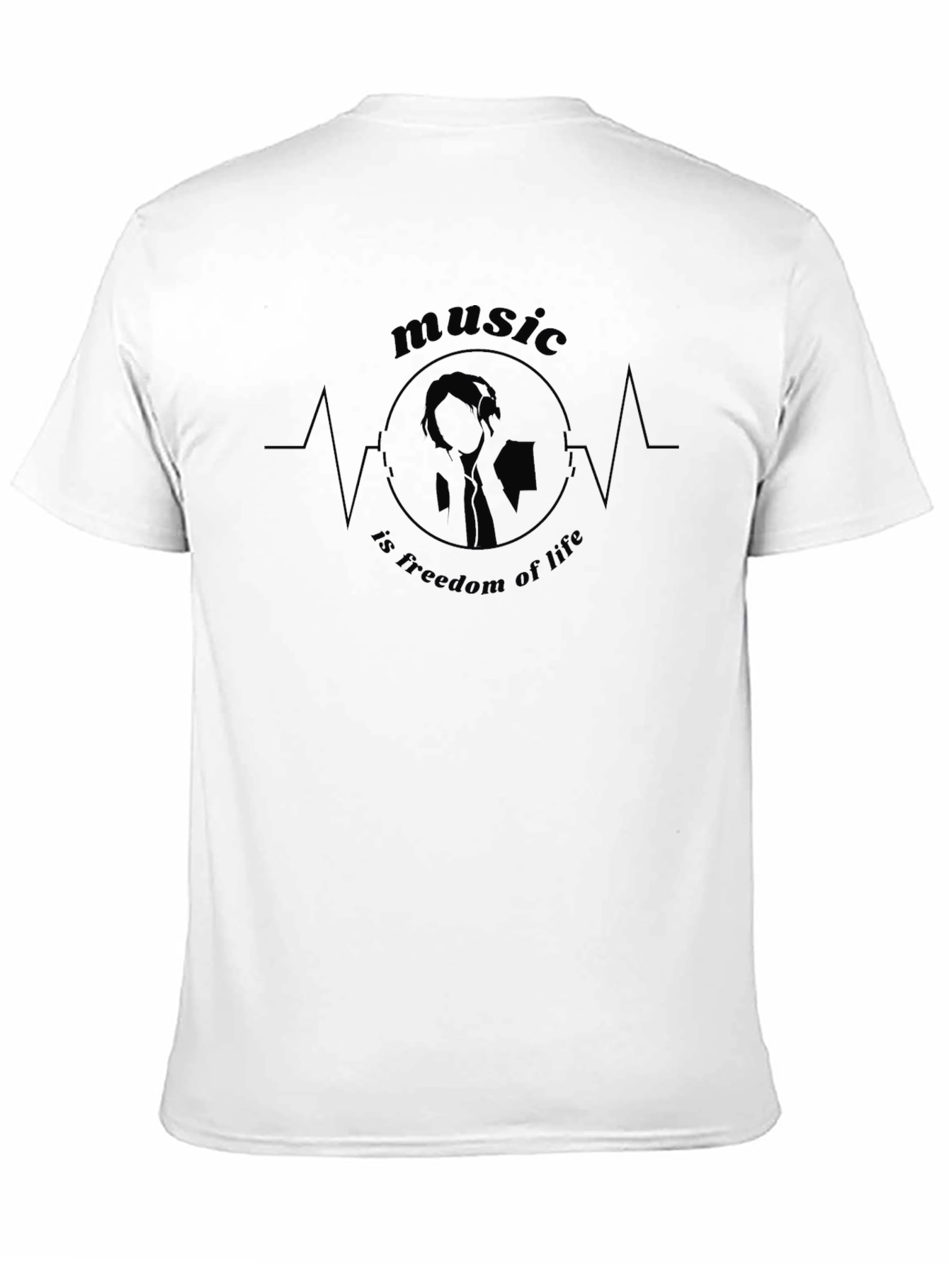 Music is Freedom of Life Black T-Shirt