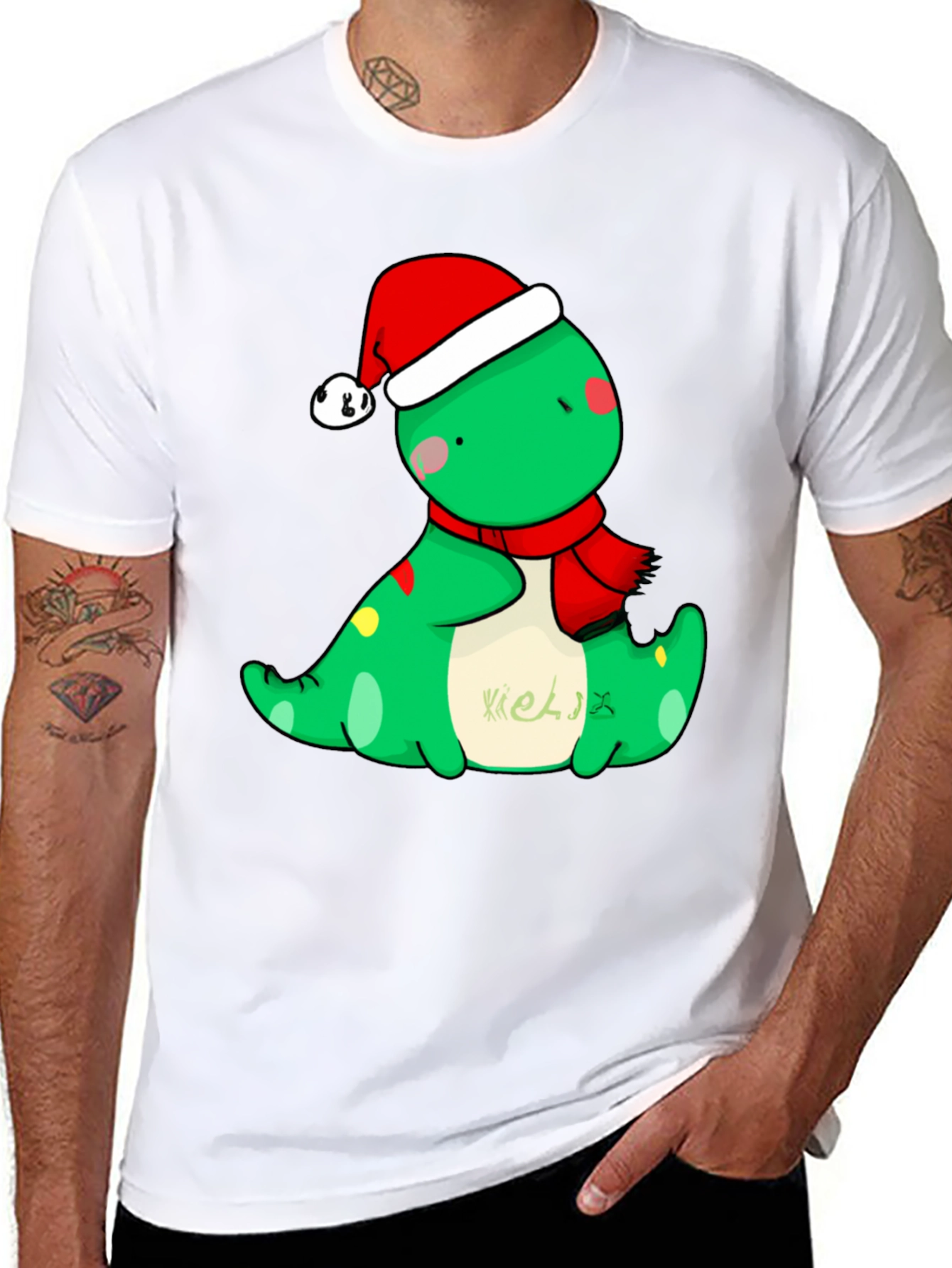 Festive Dino T-Shirt - Holiday Cheer