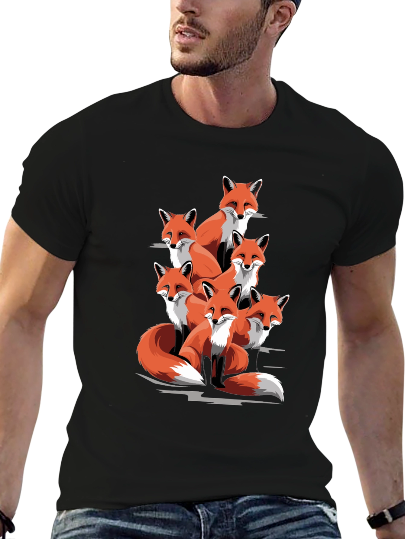 Fox Pack Graphic Tee - Mens Black T-Shirt