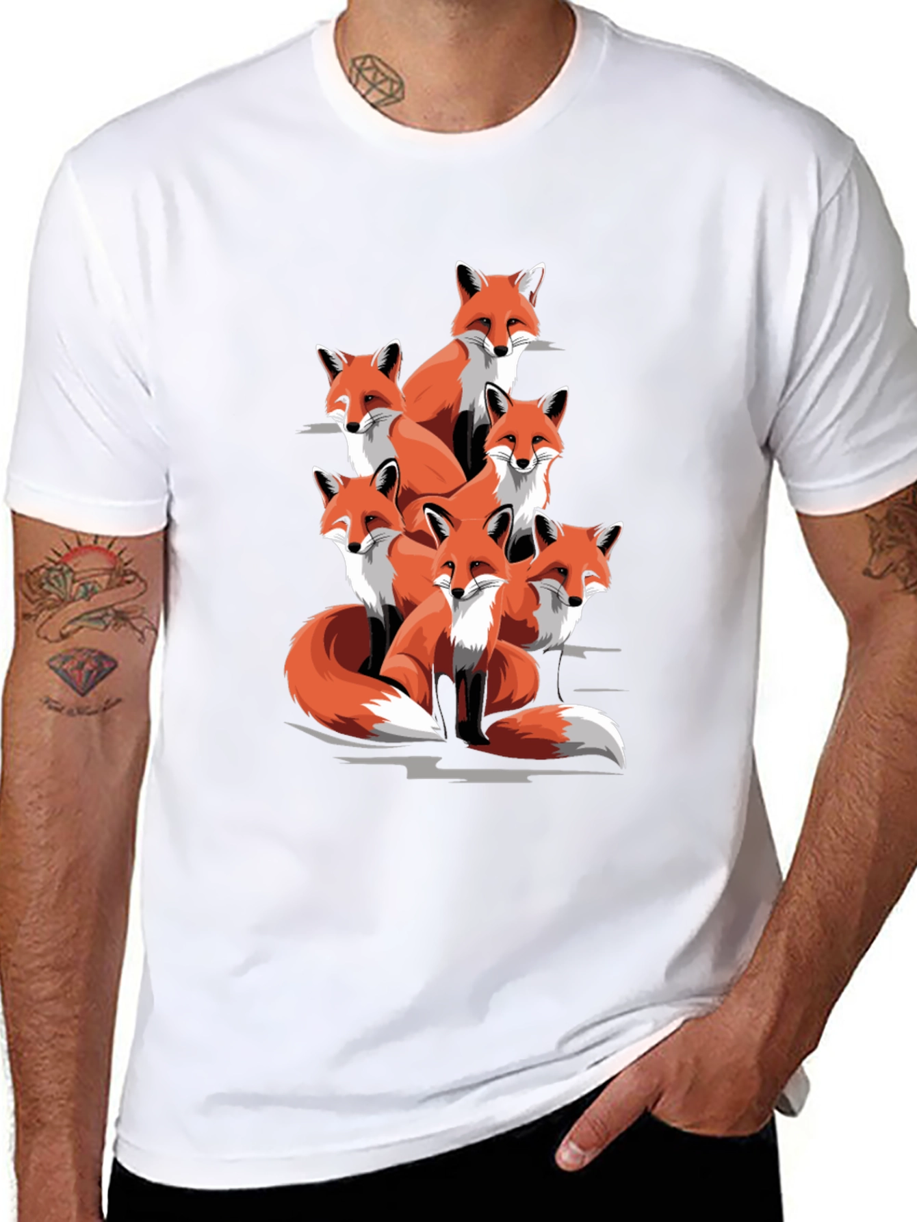 Fox Pack Graphic Tee - Mens Black T-Shirt