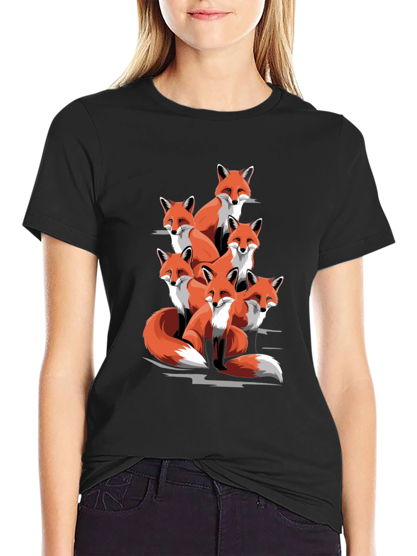 Fox Pack Graphic Tee - Mens Black T-Shirt