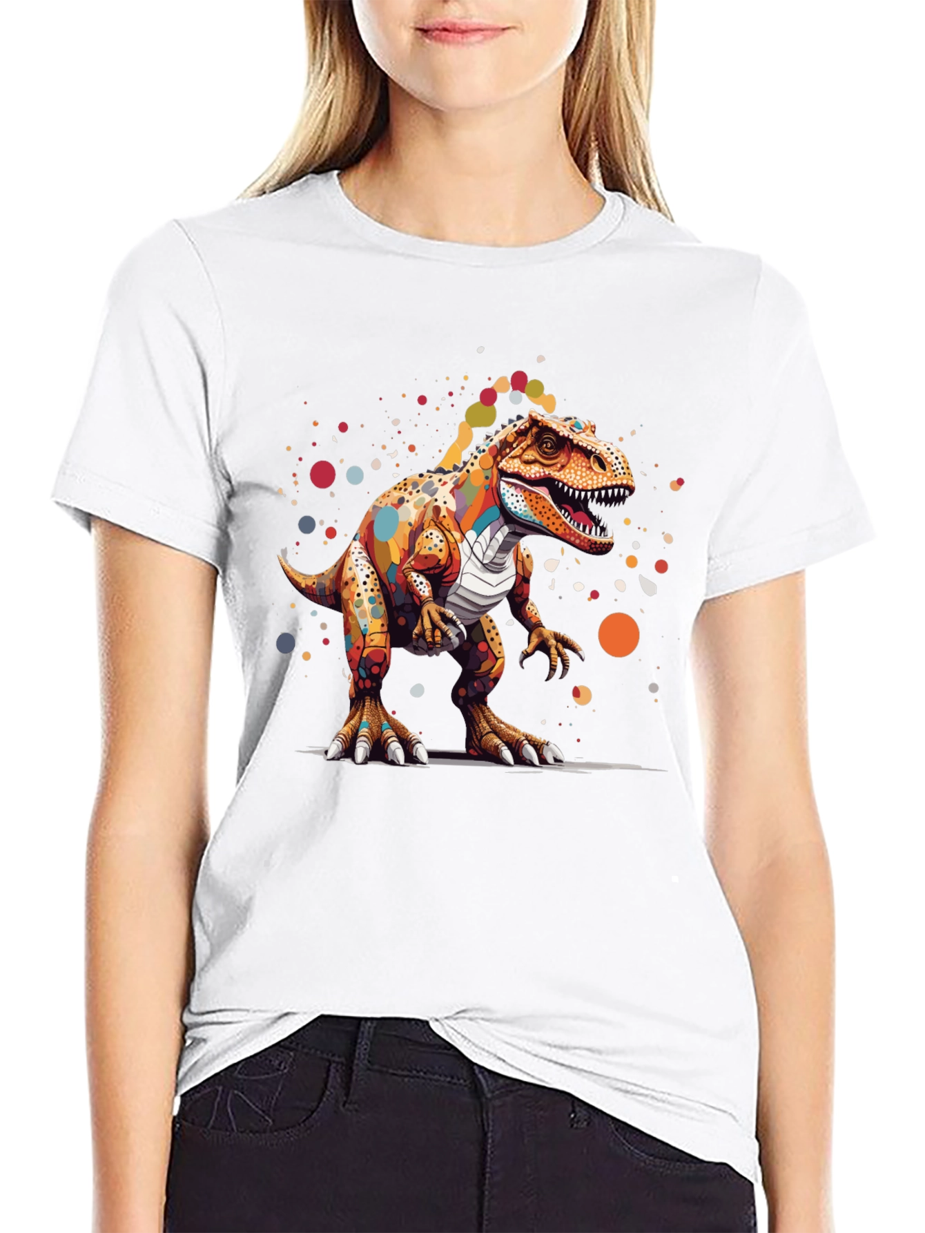 Colorful Dinosaur Graphic T-Shirt