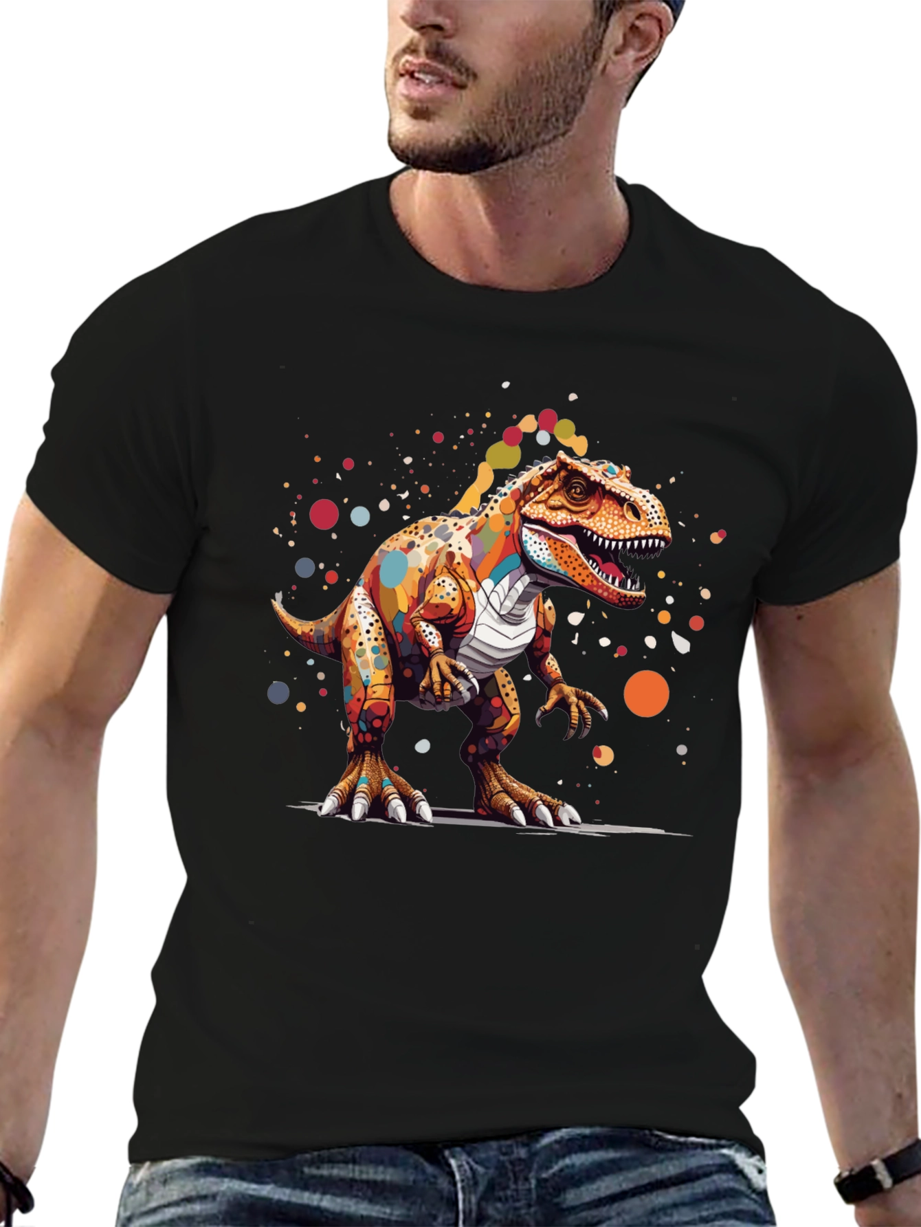 Colorful Dinosaur Graphic T-Shirt