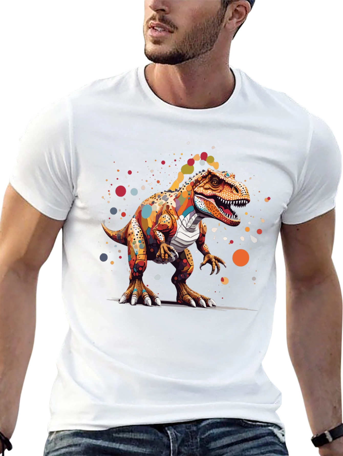 Colorful Dinosaur Graphic T-Shirt