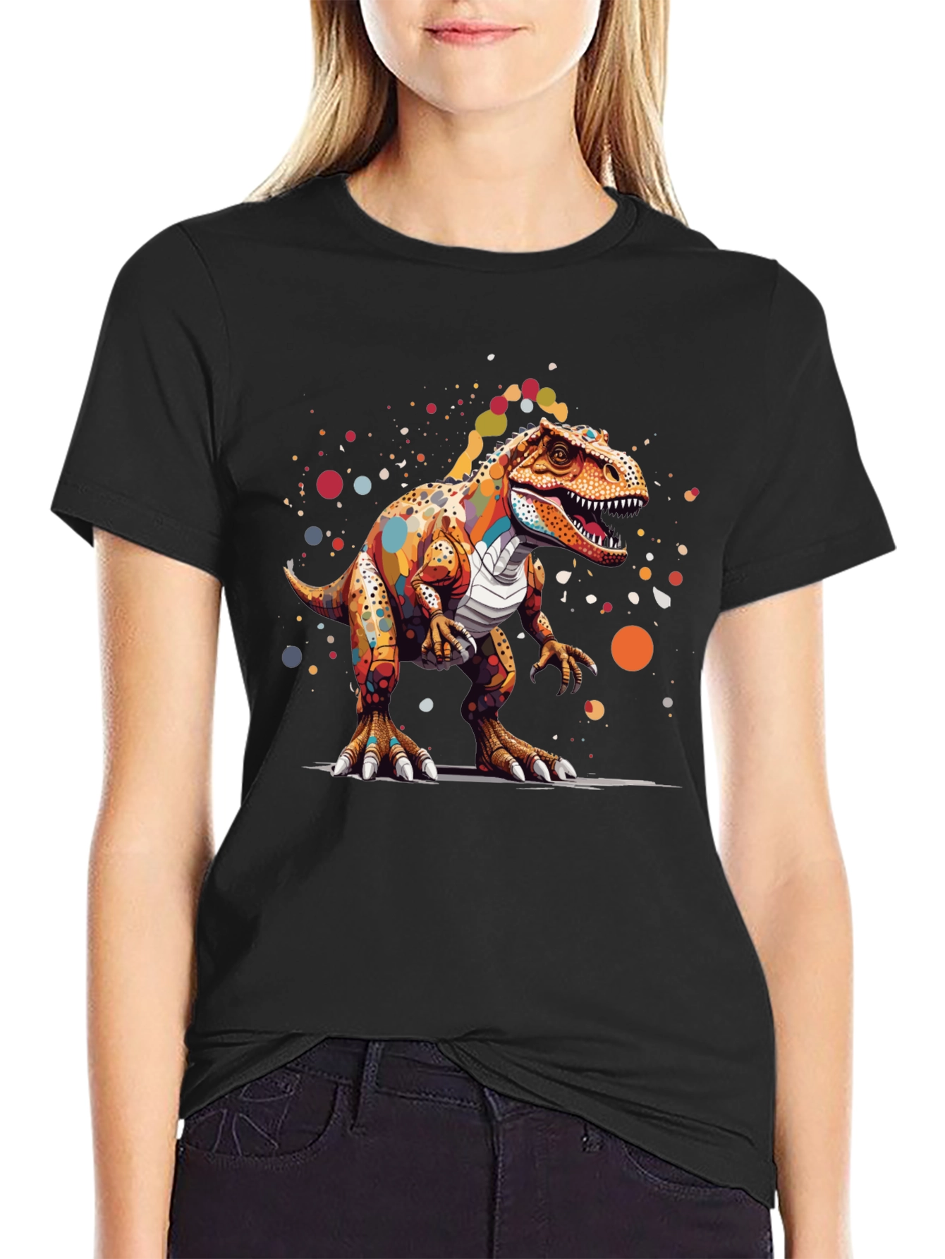 Colorful Dinosaur Graphic T-Shirt