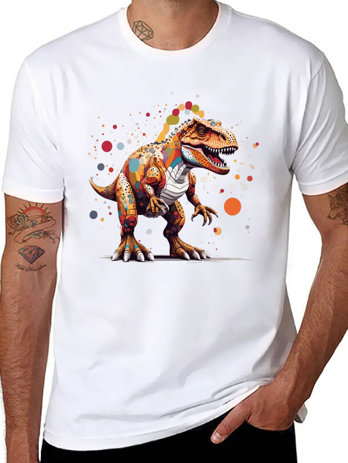Colorful Dinosaur Graphic T-Shirt