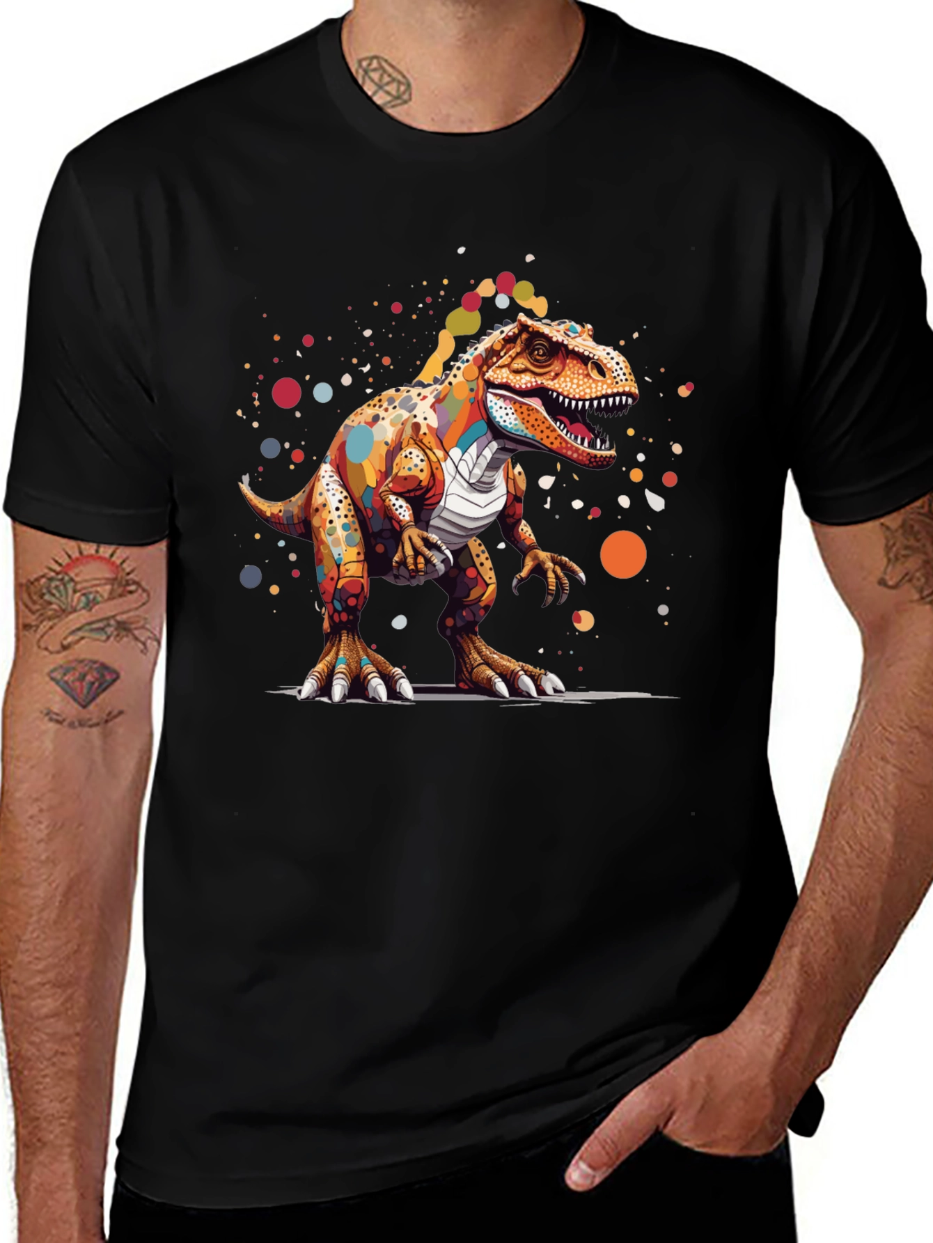 Colorful Dinosaur Graphic T-Shirt