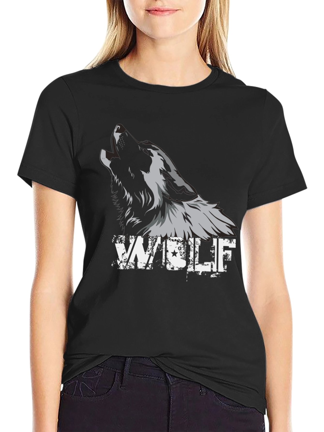 Black Wolf Graphic Tee - Mens Fashion T-Shirt