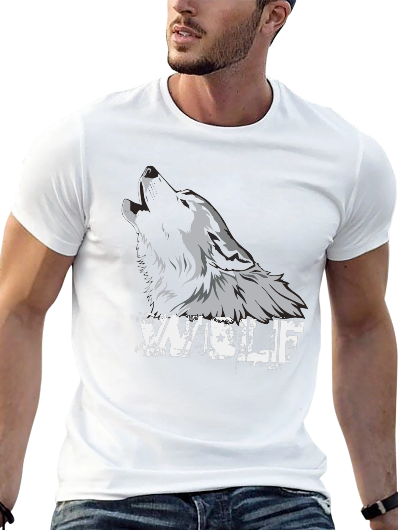 Black Wolf Graphic Tee - Mens Fashion T-Shirt