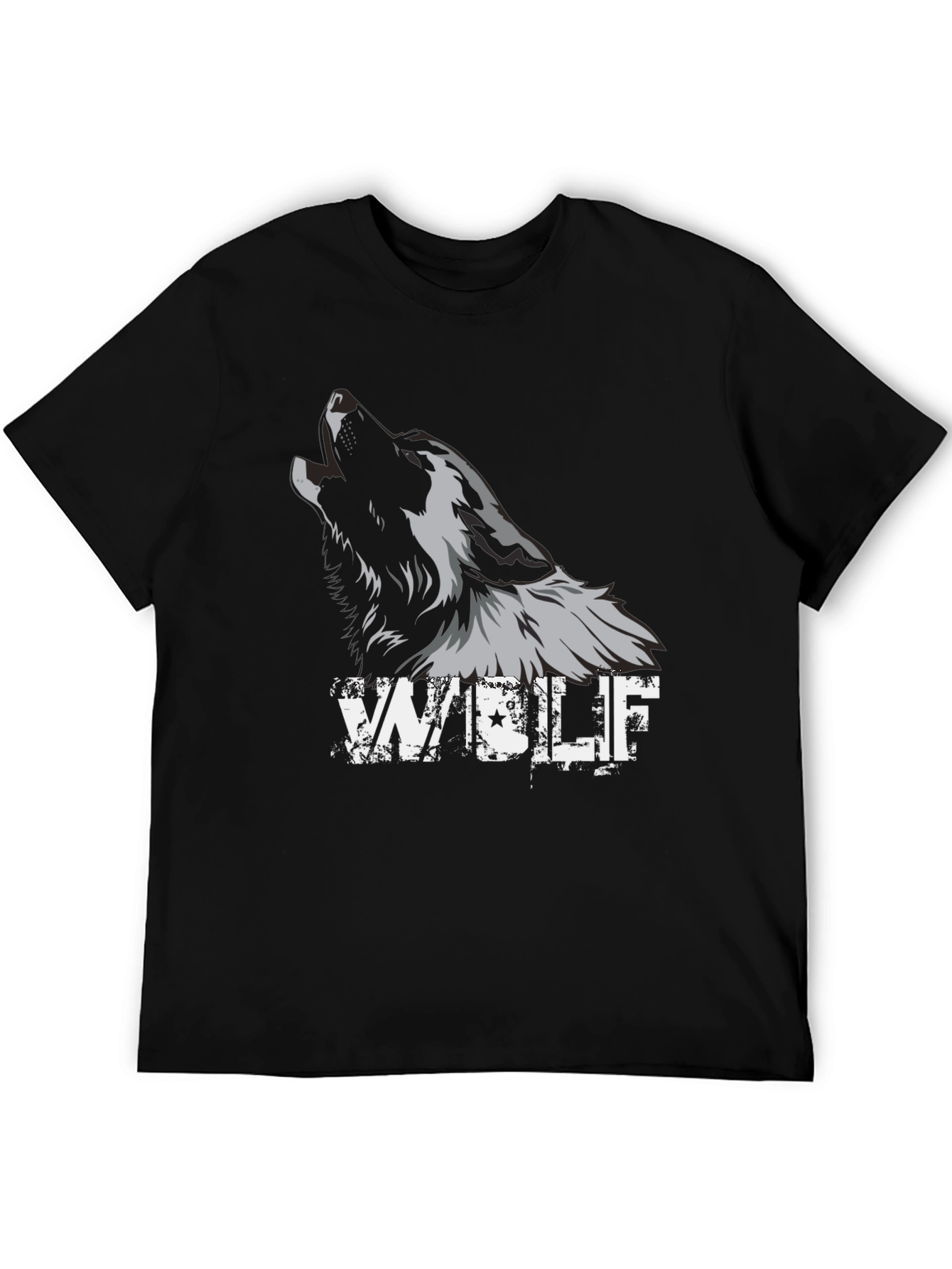 Black Wolf Graphic Tee - Mens Fashion T-Shirt