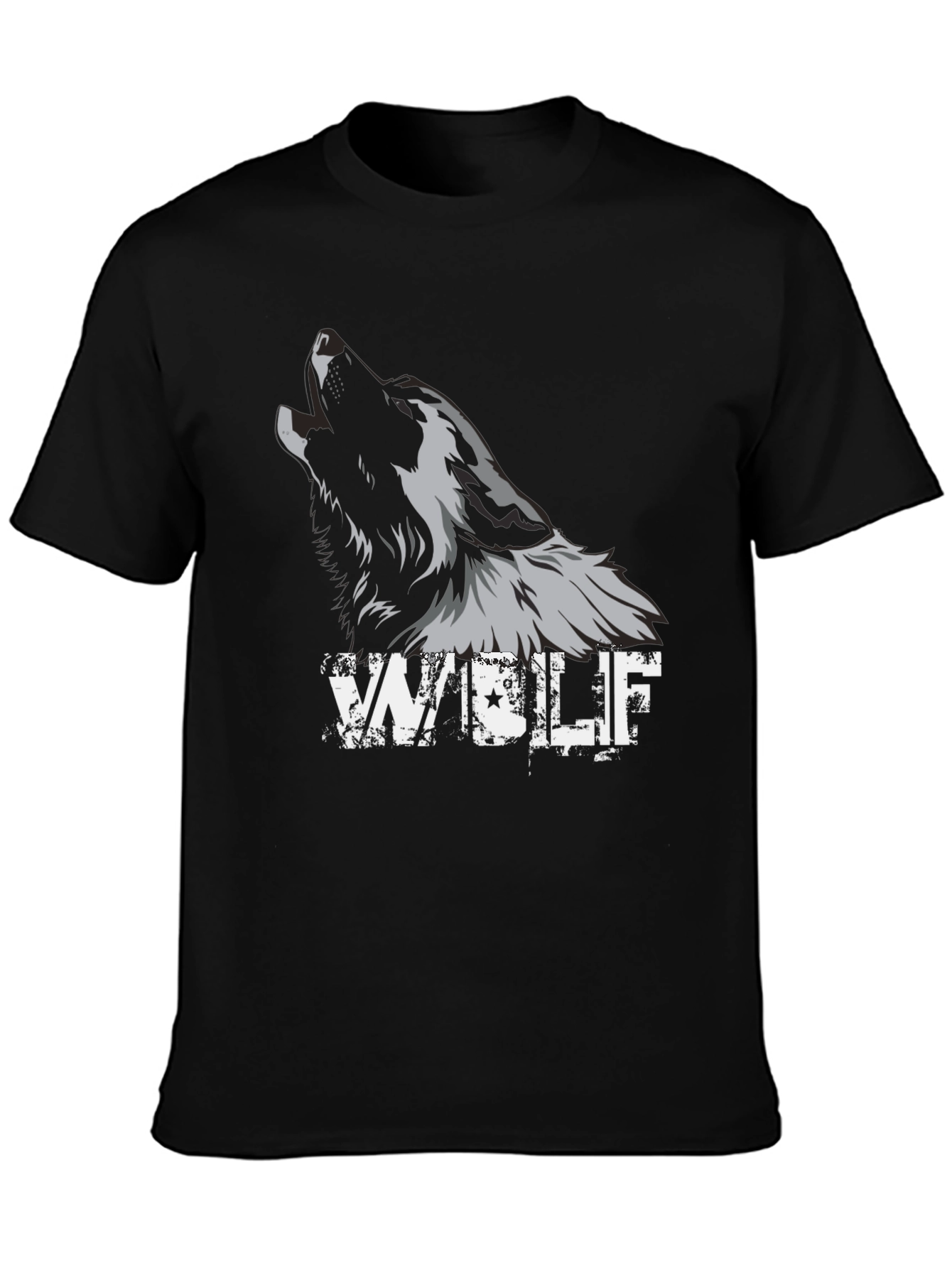 Black Wolf Graphic Tee - Mens Fashion T-Shirt