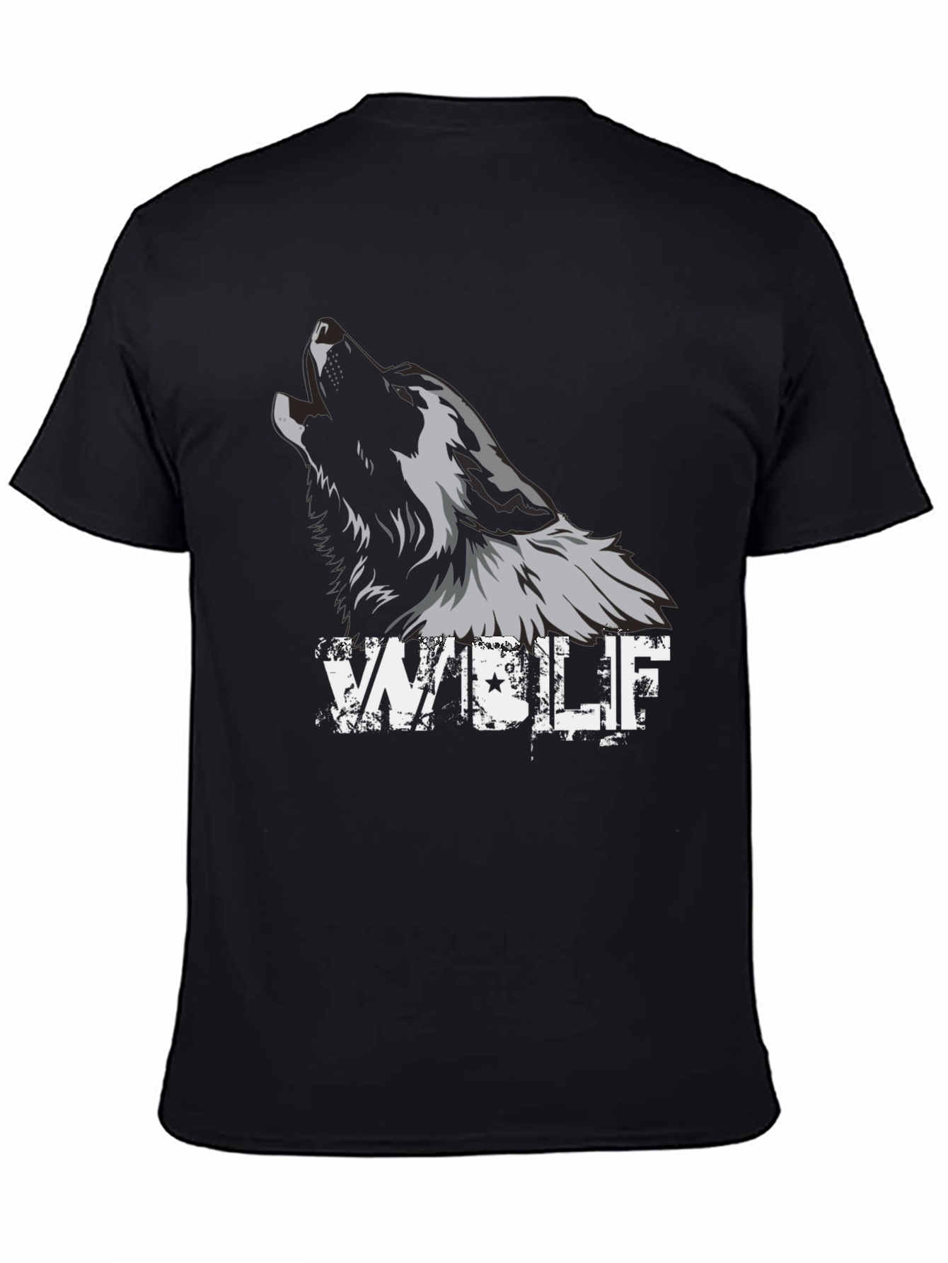 Black Wolf Graphic Tee - Mens Fashion T-Shirt