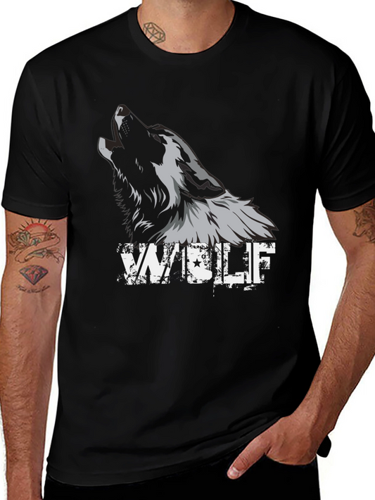 Black Wolf Graphic Tee - Mens Fashion T-Shirt