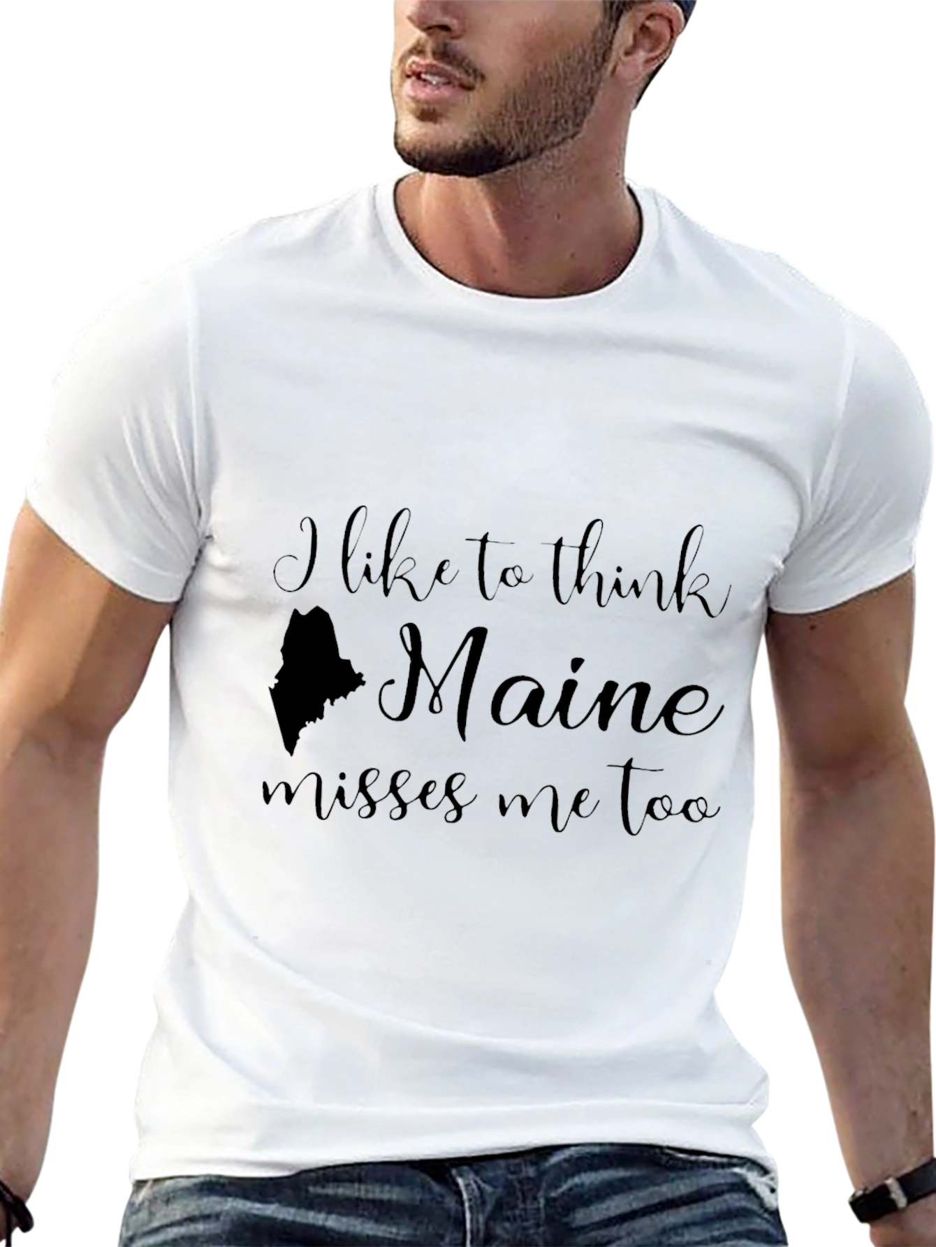 Maine Misses Me Too Black T-Shirt