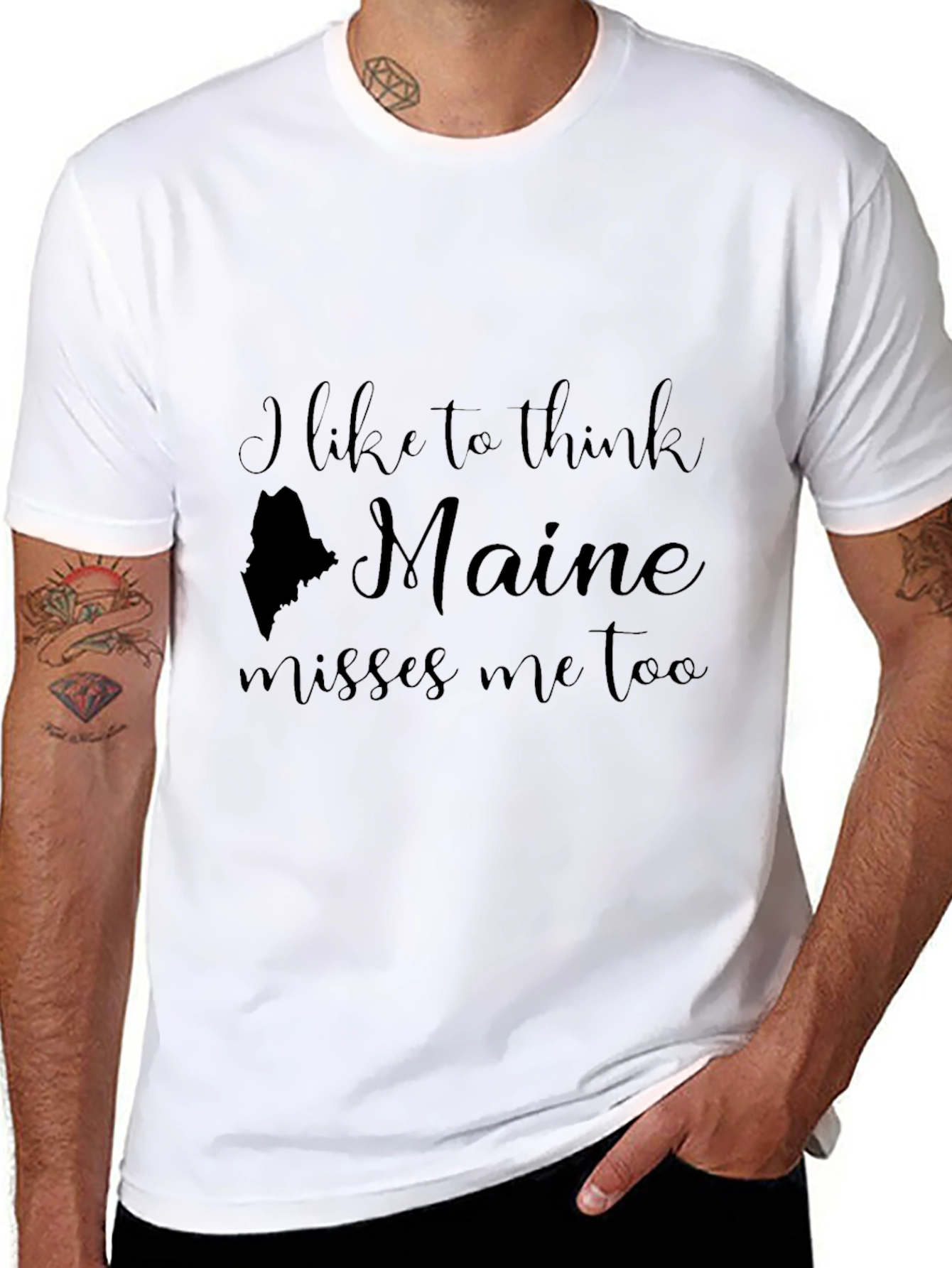 Maine Misses Me Too Black T-Shirt